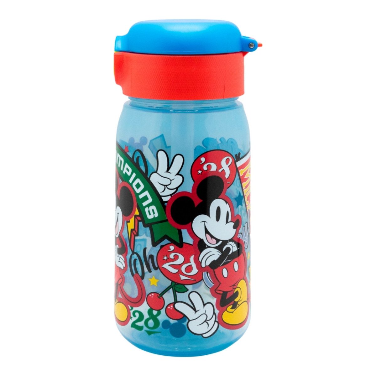 Storline Trinkflasche Mickey Mouse 510ml – Kinderflasche mit Trinkhalm & Deckel