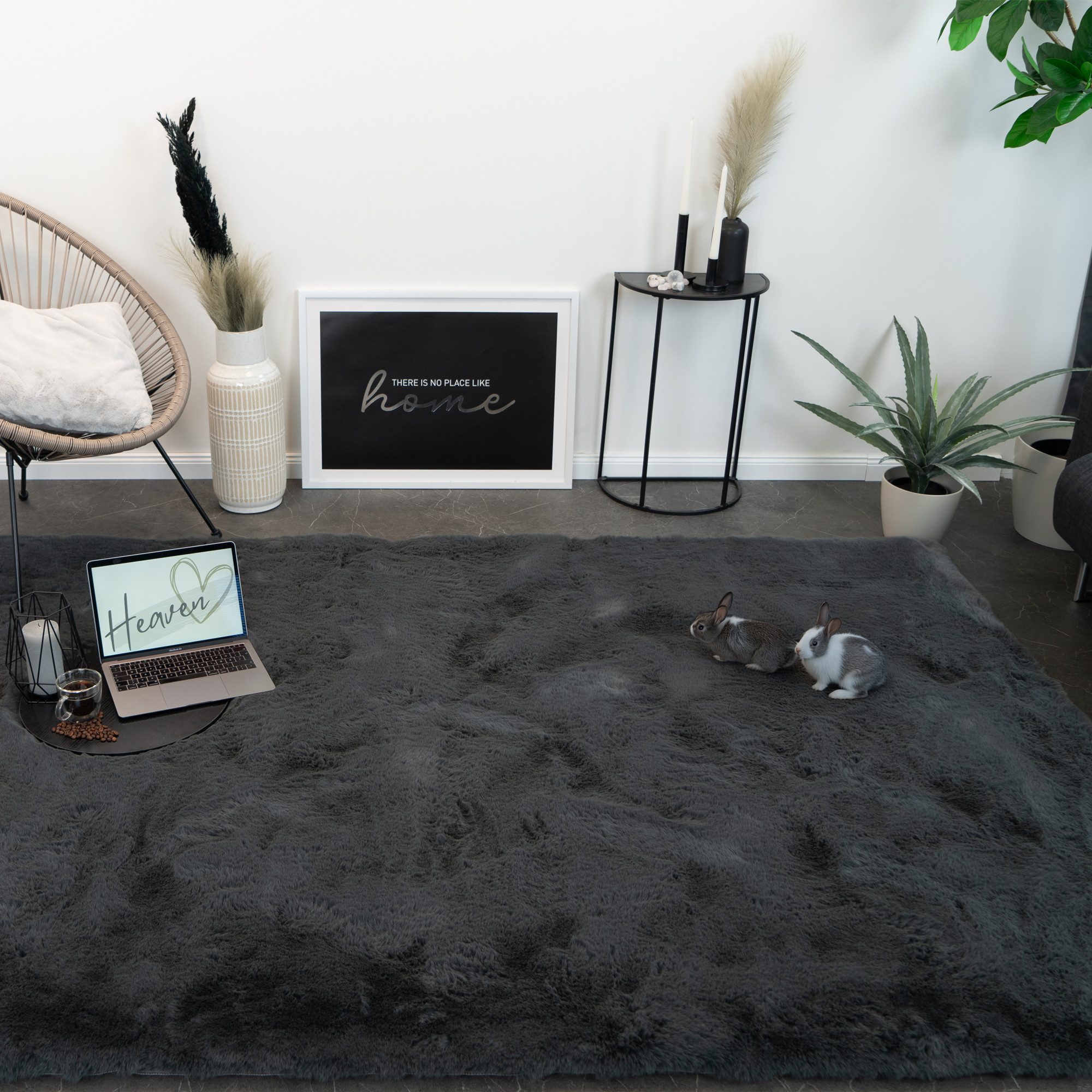 Consilio Concept Fellteppich Teppich Hasenfell Imitat HEAVEN Fell Hochflor günstig online kaufen