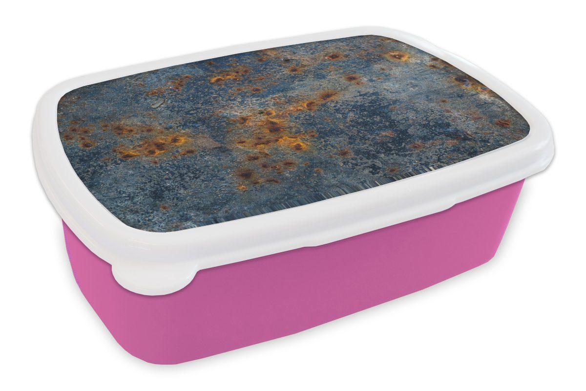 MuchoWow Lunchbox Gold - Rost - Vintage, Kunststoff, (2-tlg), Brotbox für Erwachsene, Brotdose Kinder, Snackbox, Mädchen, Kunststoff rosa | Lunchboxen