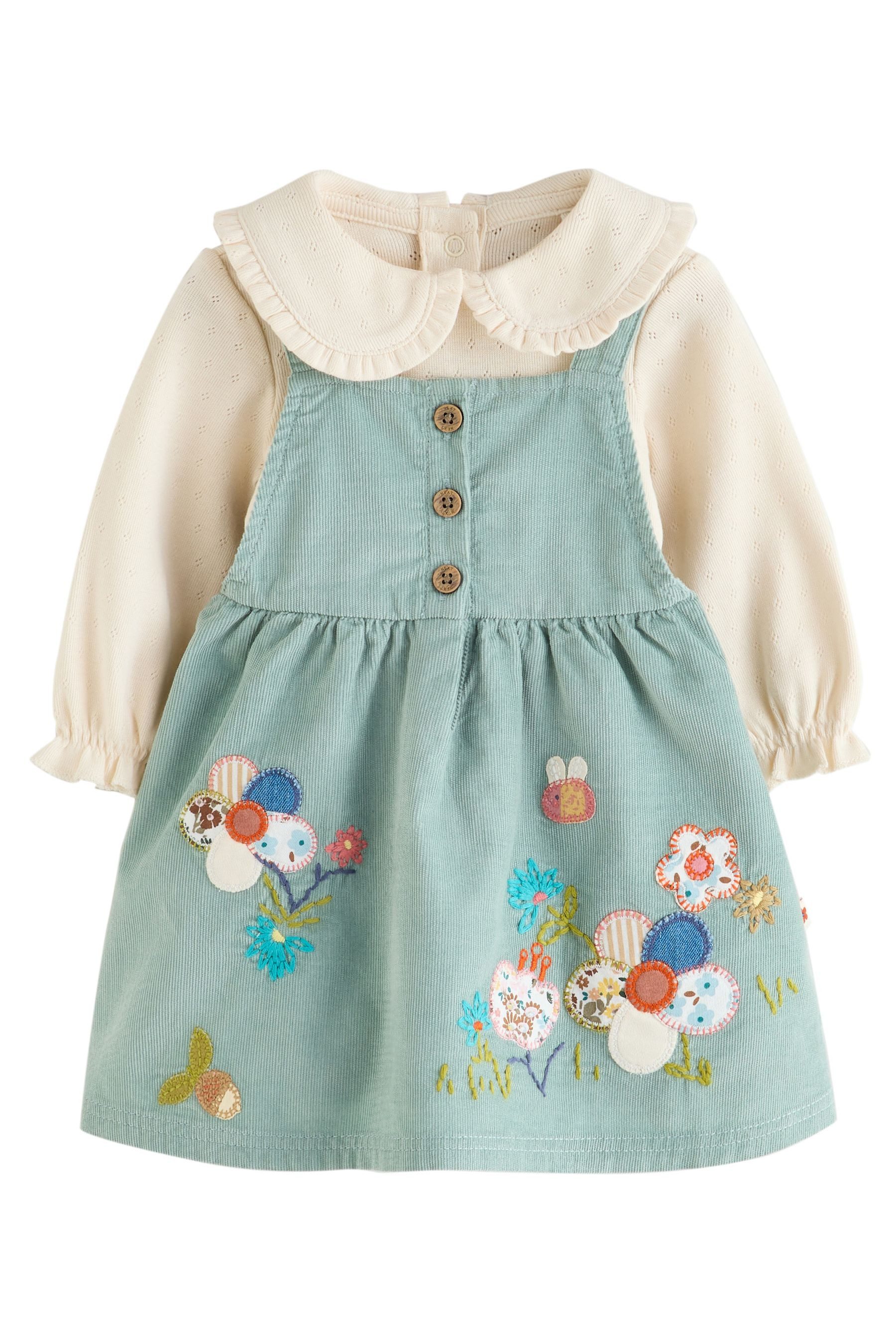 Next Latzkleid 3er Set Baby Trägerkleid, Bodysuit & Strumpfhose (3-tlg) – Bild 2 von 5