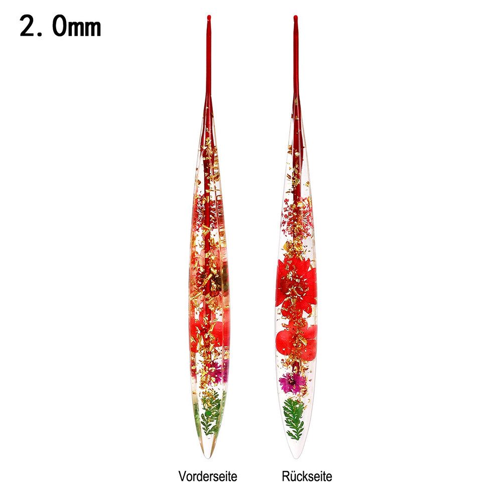 CLTYQ Häkelnadeln Häkelnadeln für Häkel- und Strickarbeiten,2- 6mm Anfänger Arthritis, konische Häkelnadeln für Anfänger & Profis,Blumenmuster
