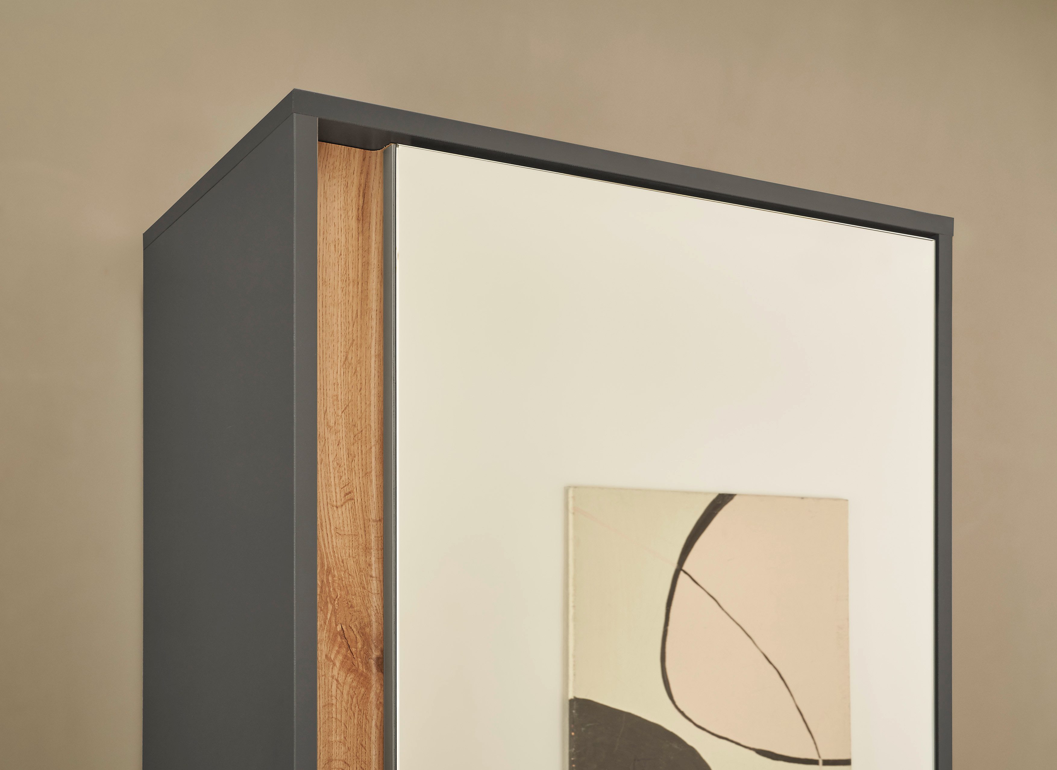 Home affaire Garderobenschrank GiRON/CiTY, moderner Garderobenschrank, Kleiderschrank mit Stauraum Spiegeltür, Teleskopauszug, Tür beidseitig montierbar, 60 cm  – Bild 5 von 5