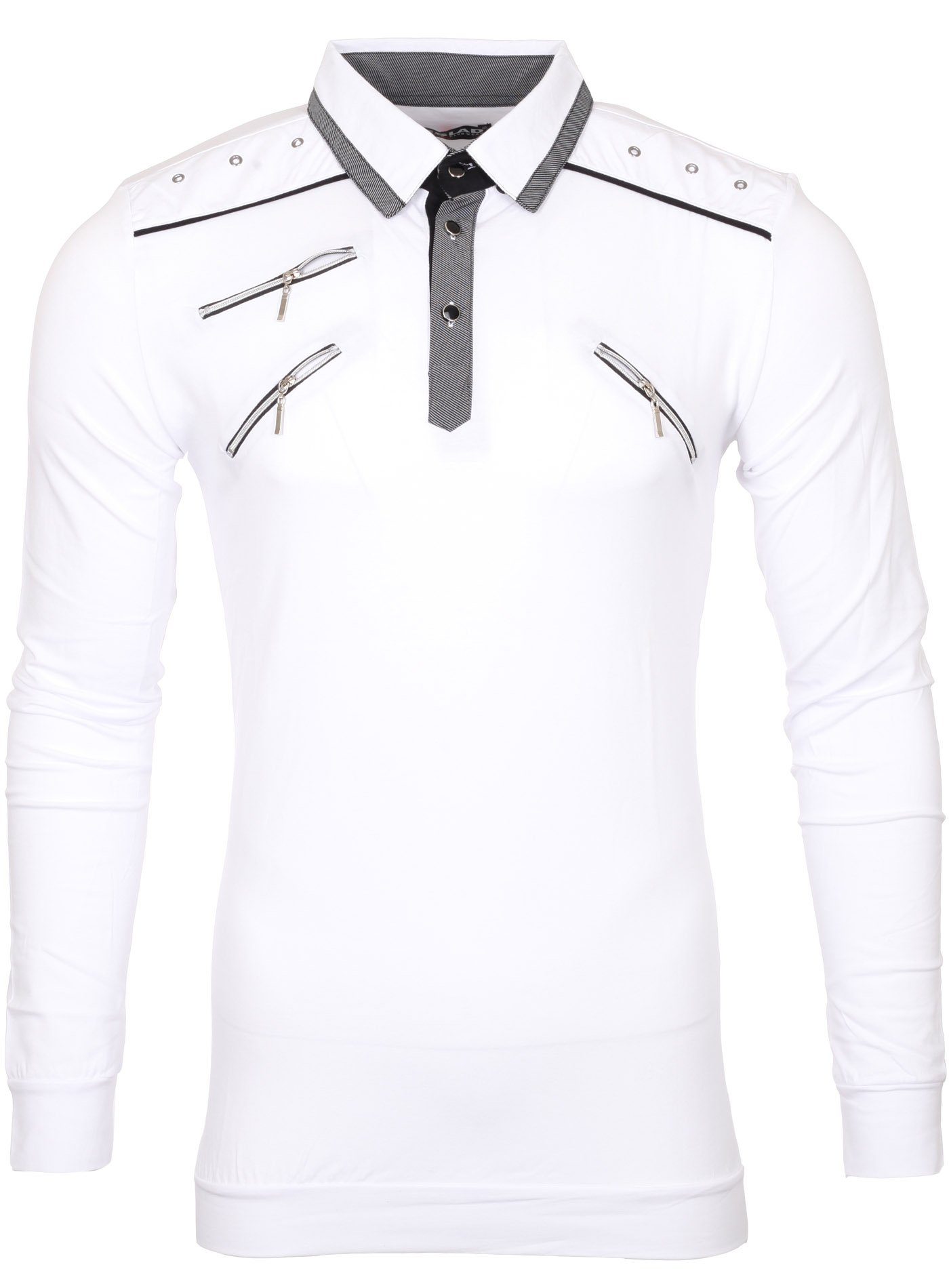 Reslad Langarmshirt »Reslad Langarmshirt Herren Zipper Style Longsleeve«  (1-tlg) Langarm Poloshirt Zipper online kaufen | OTTO