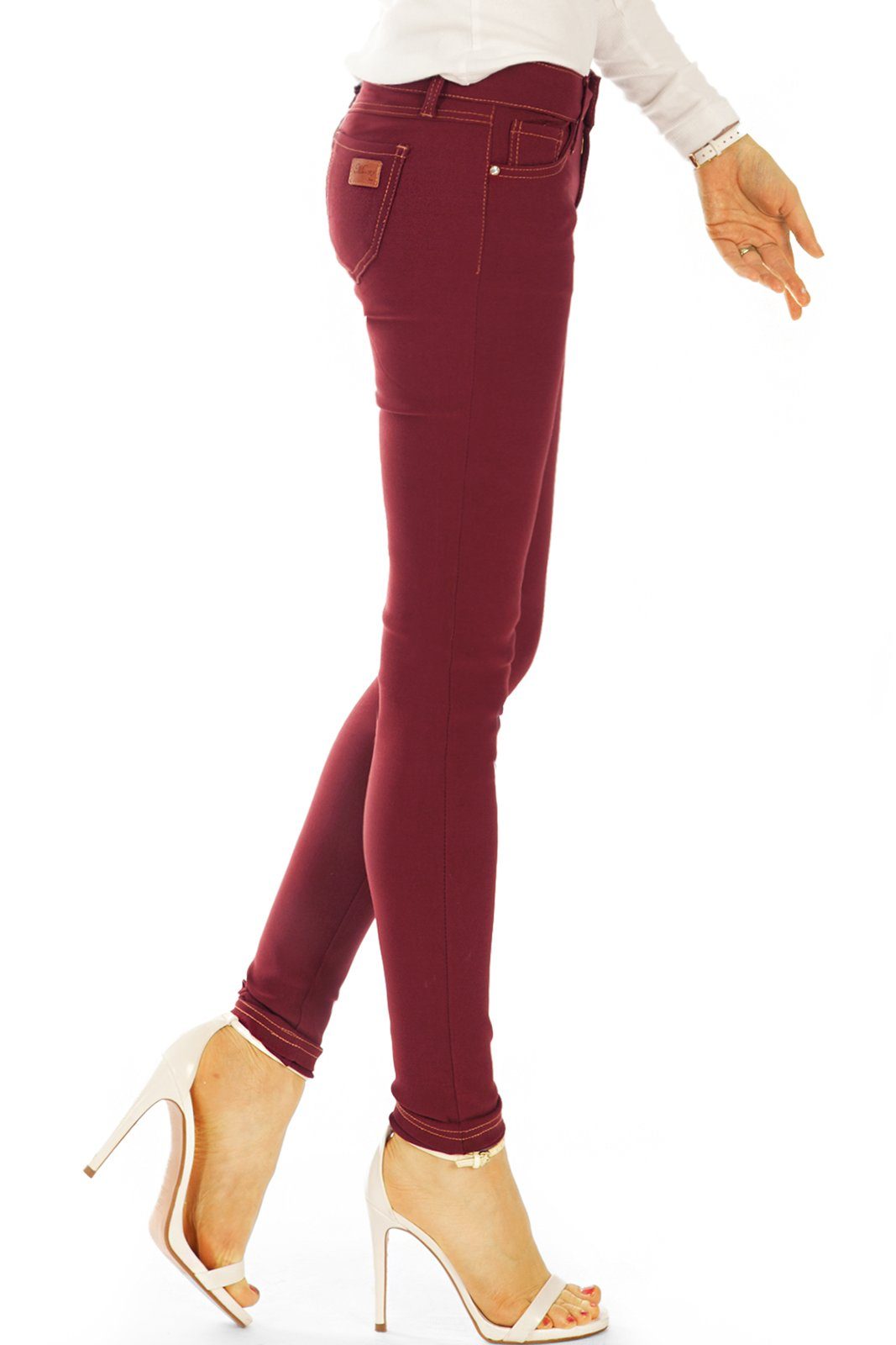 be styled Stoffhose Low waist slim Stoffhose enge Hüfthose bequem - Damen - j53L unifarben