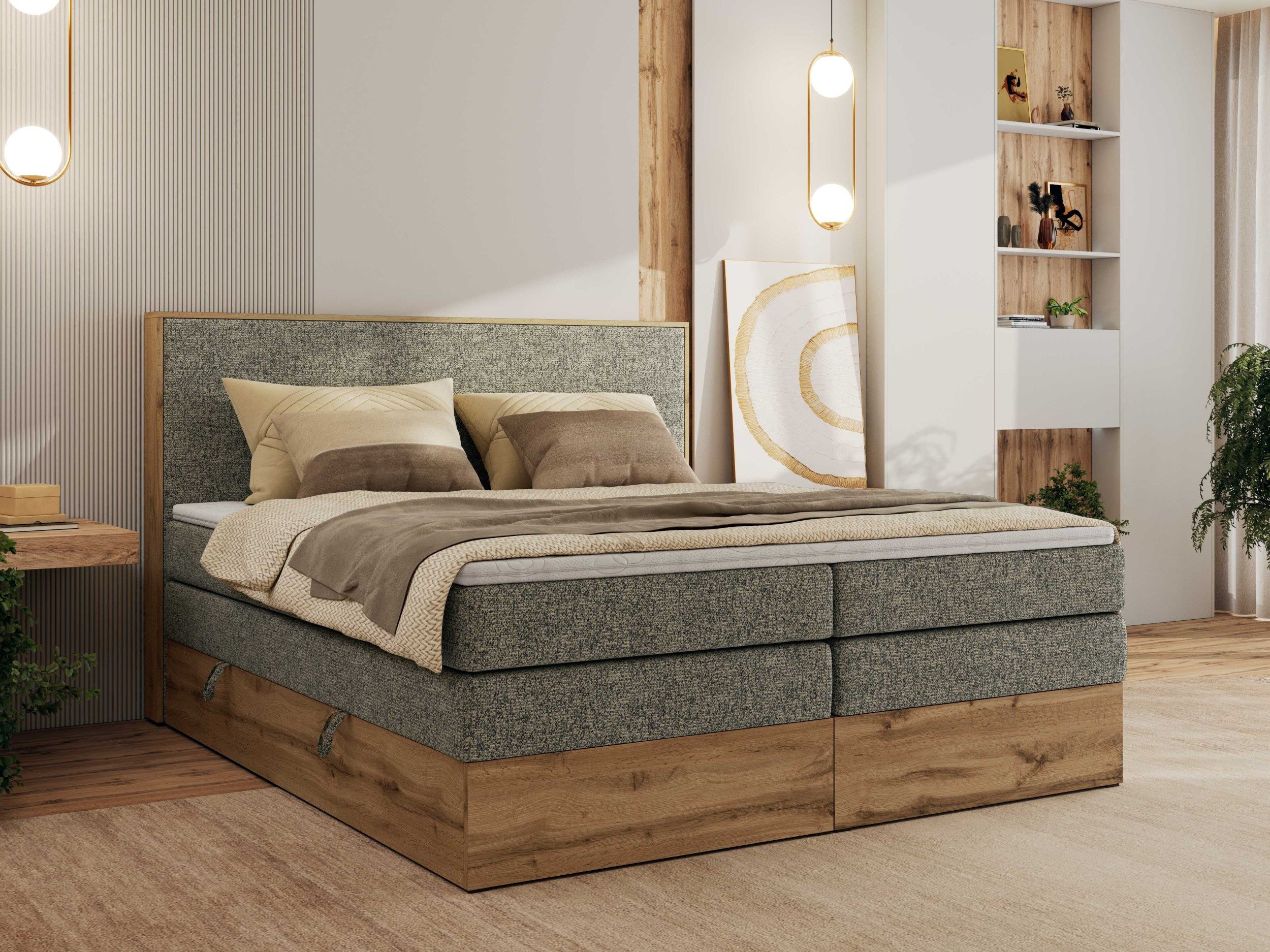 MKS MÖBEL Boxspringbett WOOD CLASSIC KING günstig online kaufen