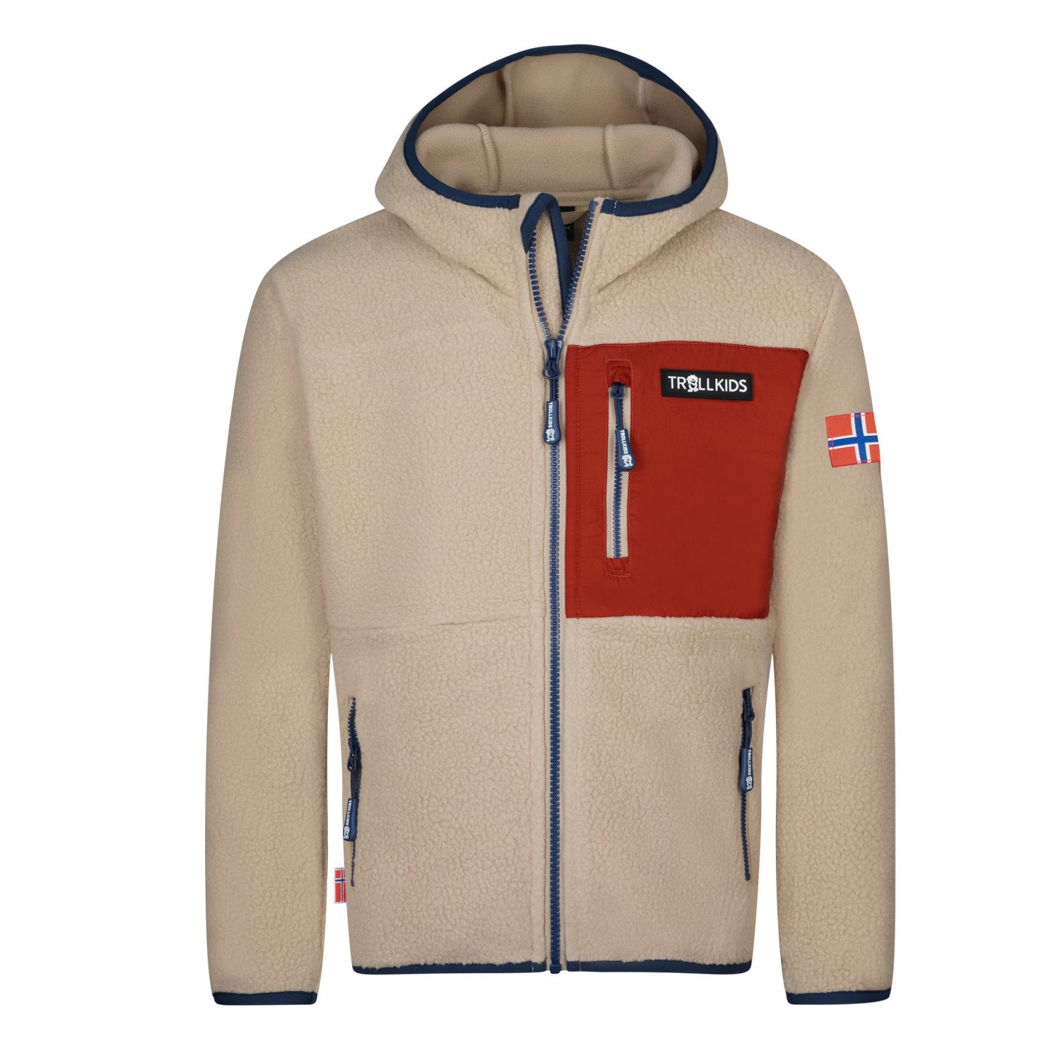 TROLLKIDS Kapuzenplüschjacke KIDS AURLANDSFJORD JACKET (1-St)