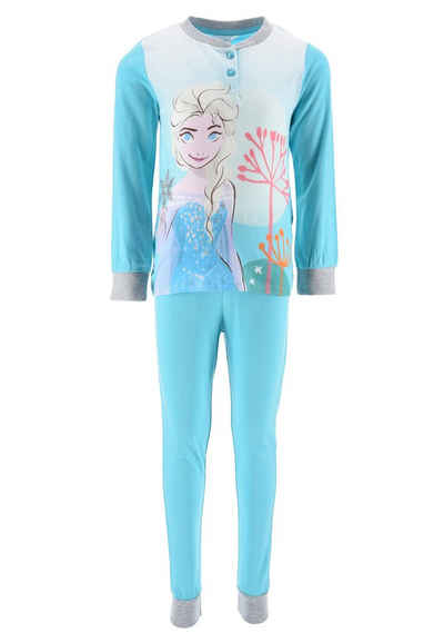 Disney Frozen Schlafanzug Die Eiskönigin Anna und Elsa Kinder Mädchen Schlafanzug Kinder Pyjama Langarm Shirt + Schlaf-Hose (2 tlg)