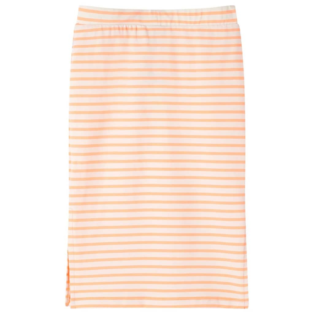 vidaXL Faltenrock Kinderrock mit Streifen Gerade Neonorange 140