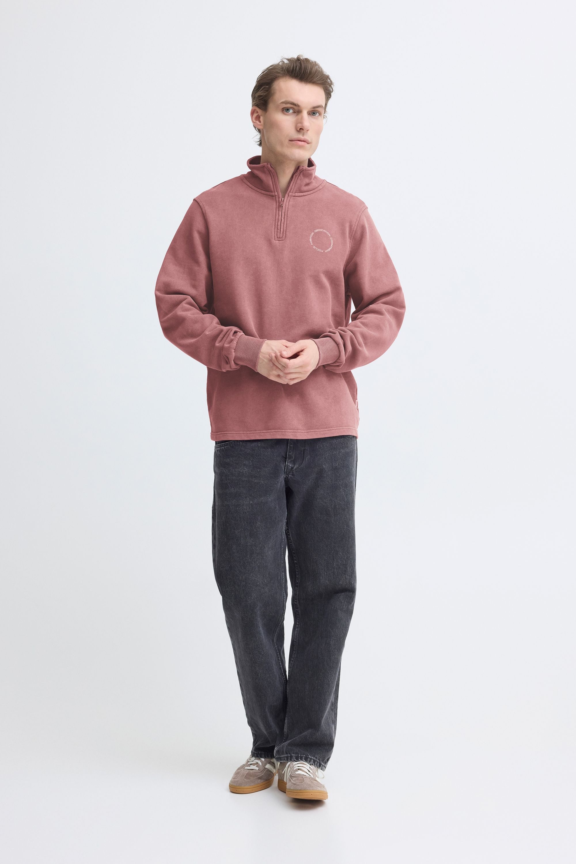 Blend Longpullover BHFactor Bequemer Troyer mit Backprint