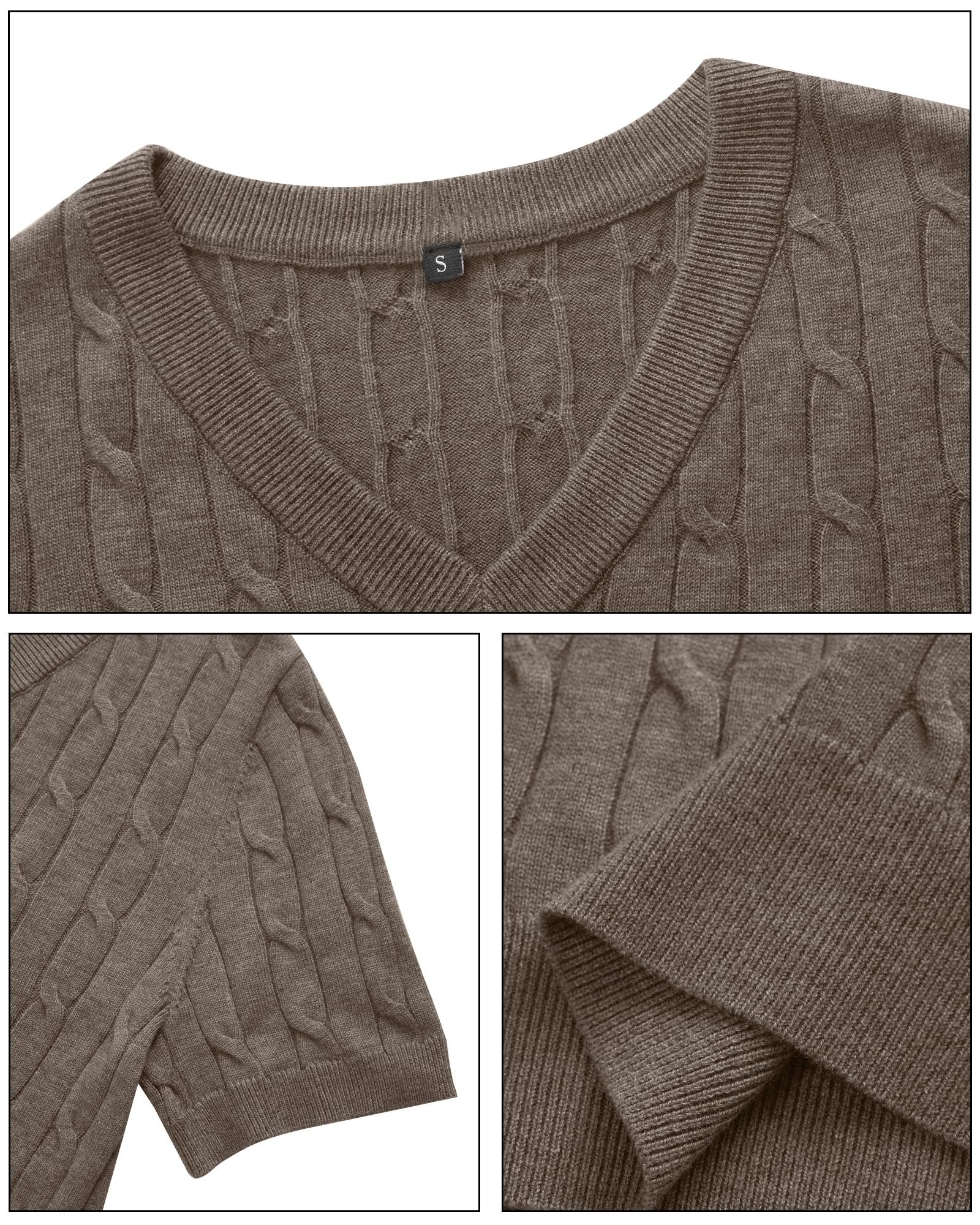 Kurzarmpullover Damen Pullover Wollmischung Kurzarm V Ausschnitt