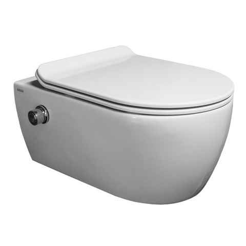 SSWW Dusch-WC Design Keramik Hänge-WC Wand WC Spülrandlos Taharat Taharet Shattaf