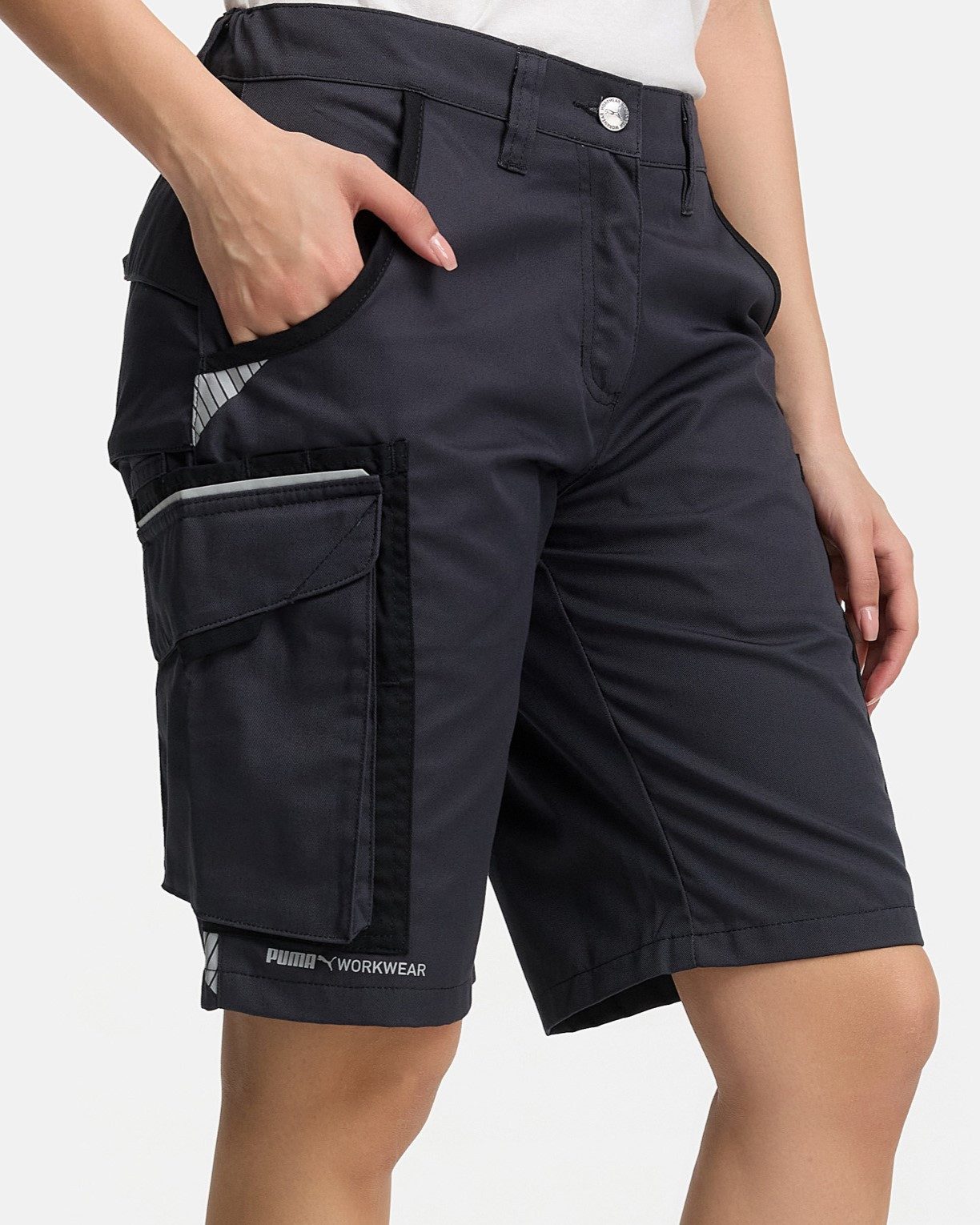 PUMA Workwear Arbeitsshorts PRECISION X - kurze Arbeitshose Damen - Bequeme Passform Robustes und flexibles Material mit Reflektoren - Praktische Taschen