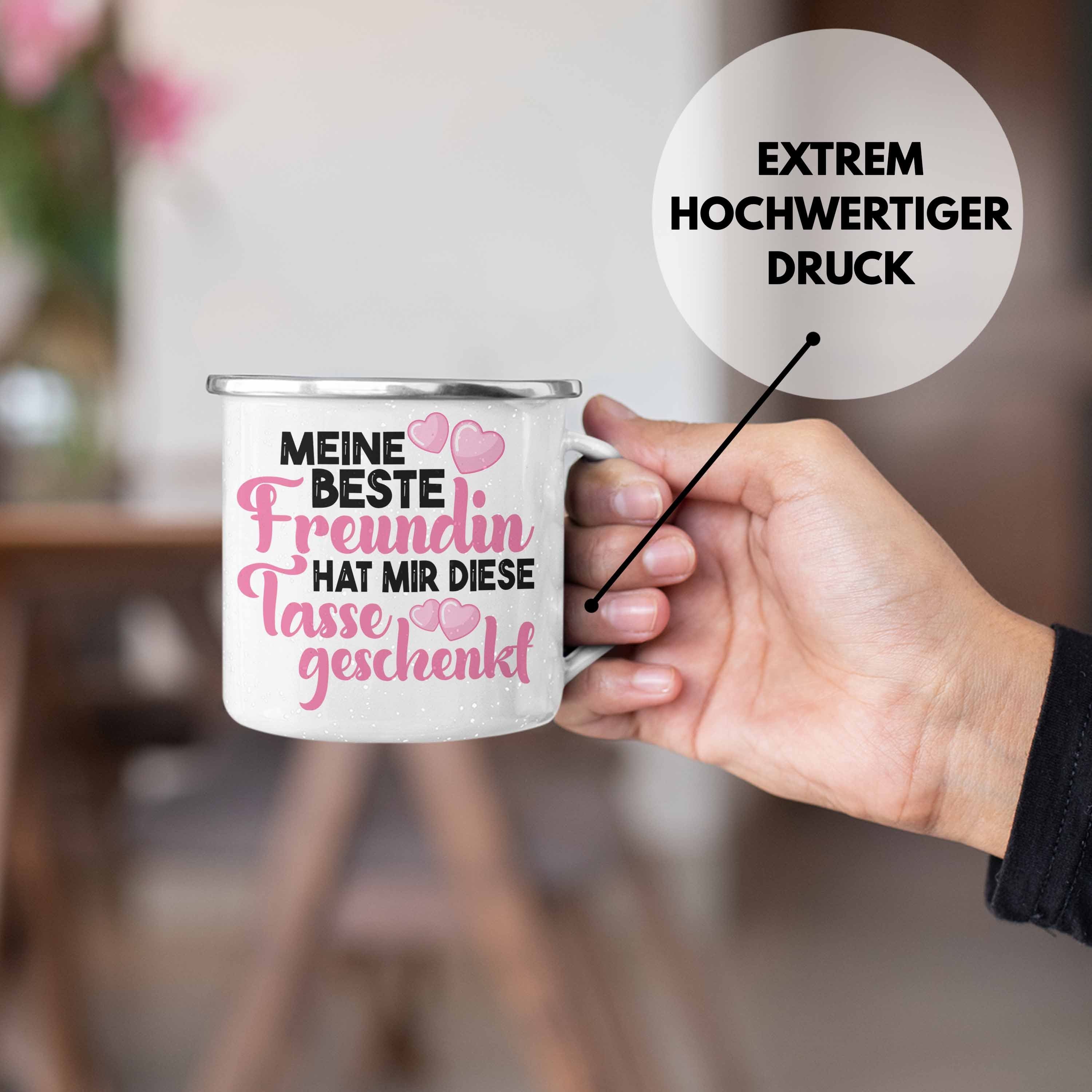 Beste Freundinnen Freundin Geschenk Unbiologische - Freundinnen Schwester Emaille Silber Thermotasse Tasse Trendation Becher Spruch Beste Geburtstag Lustig Trendation