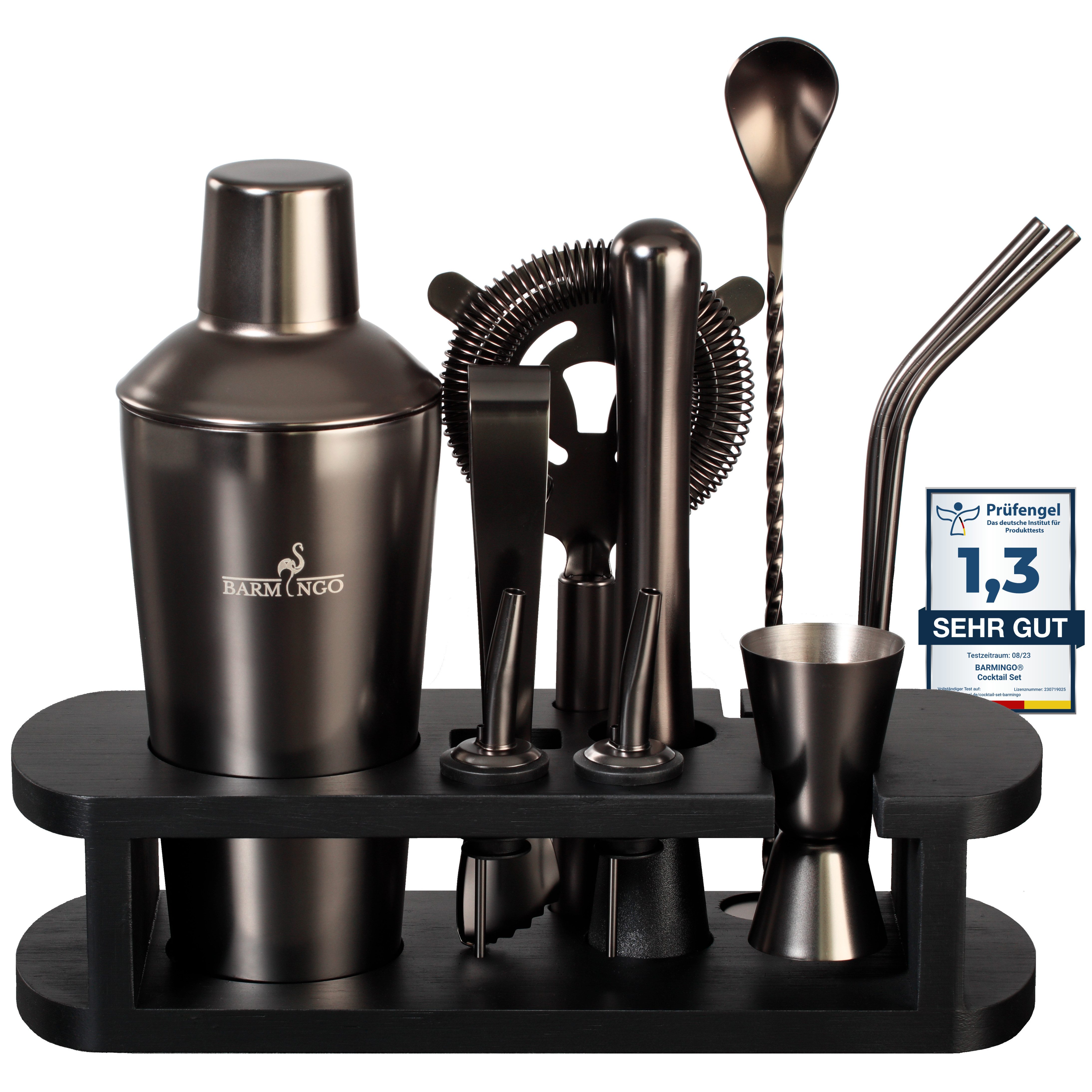 BARMINGO Cocktail-Set Edelstahl Cocktail Shaker Set (700 oder 500ml) mit Bar Zubehör, (Cocktailshaker Set, 11-tlg., für Profis und Anfänger), Cocktail Zubehör mit hochwertiger Beschichtung in stilvollen Farben