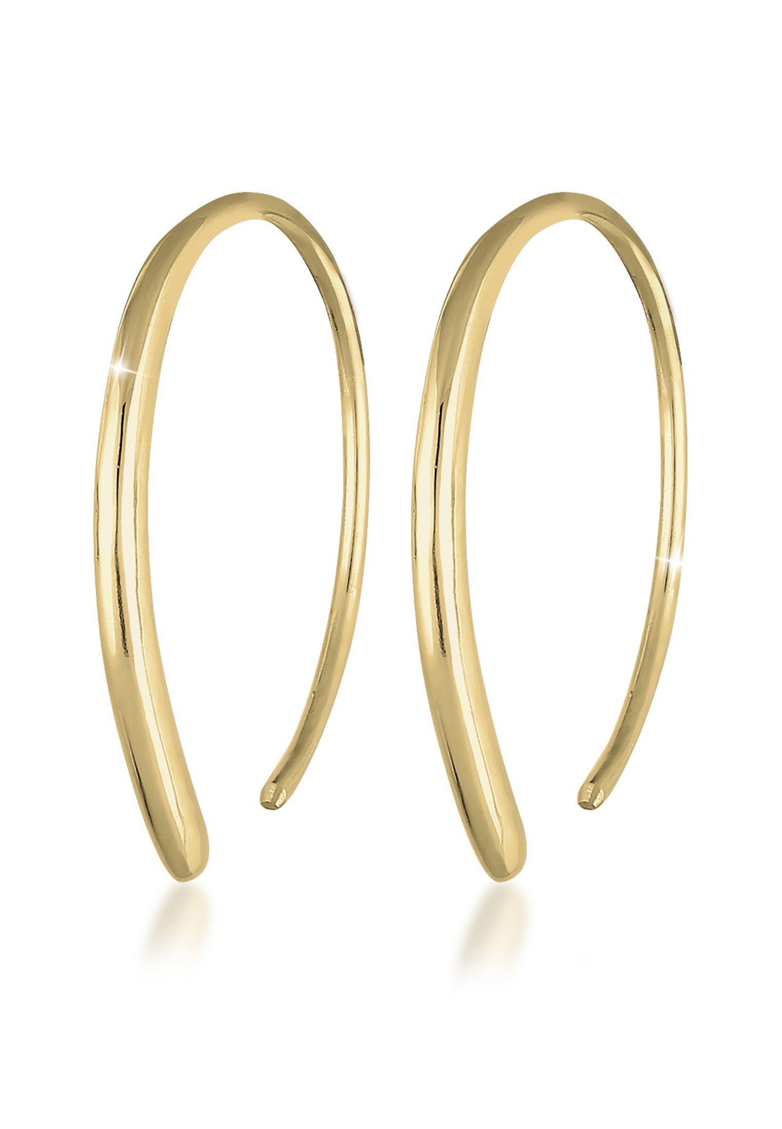Paar Creolen Creole Offen Geo Basic Trend Plain 375 Gelbgold