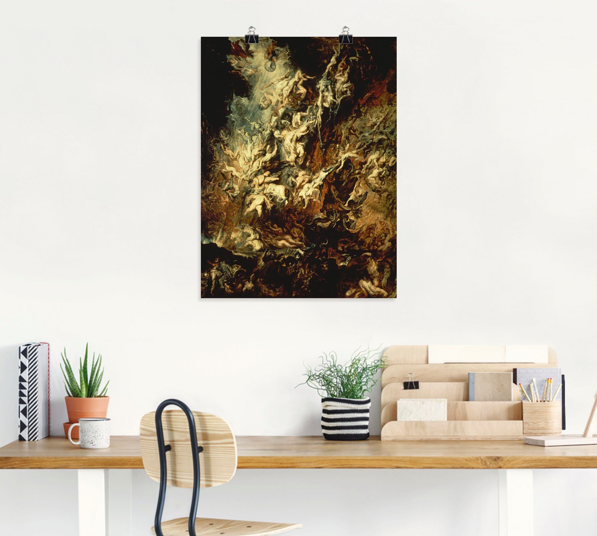 Artland Wandbild Höllensturz der Verdammten, St), (1 oder Poster Wandaufkleber Dark Leinwandbild, in naturfarben Fantasy als Größen versch