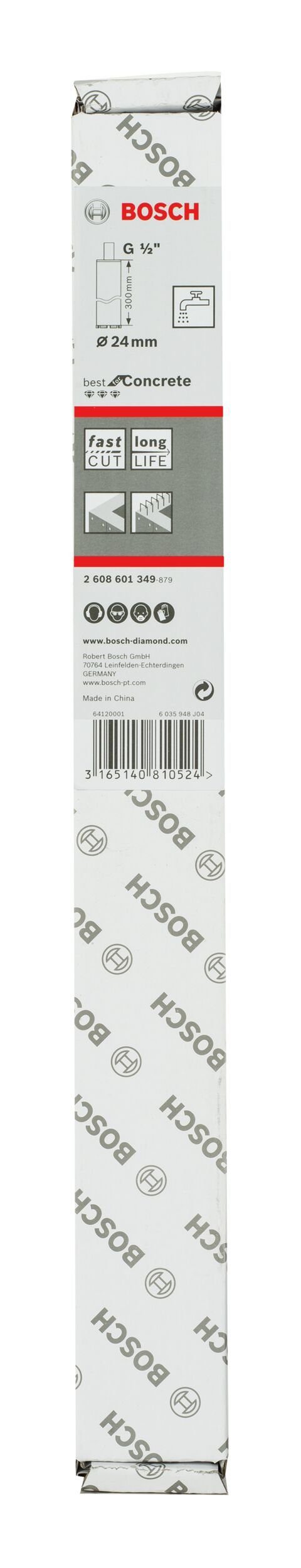 for 24 10 Diamantnassbohrkrone Best 24 x Bohrkrone, Ring BOSCH 300 x Ø mm Concrete - G1/2" mm,