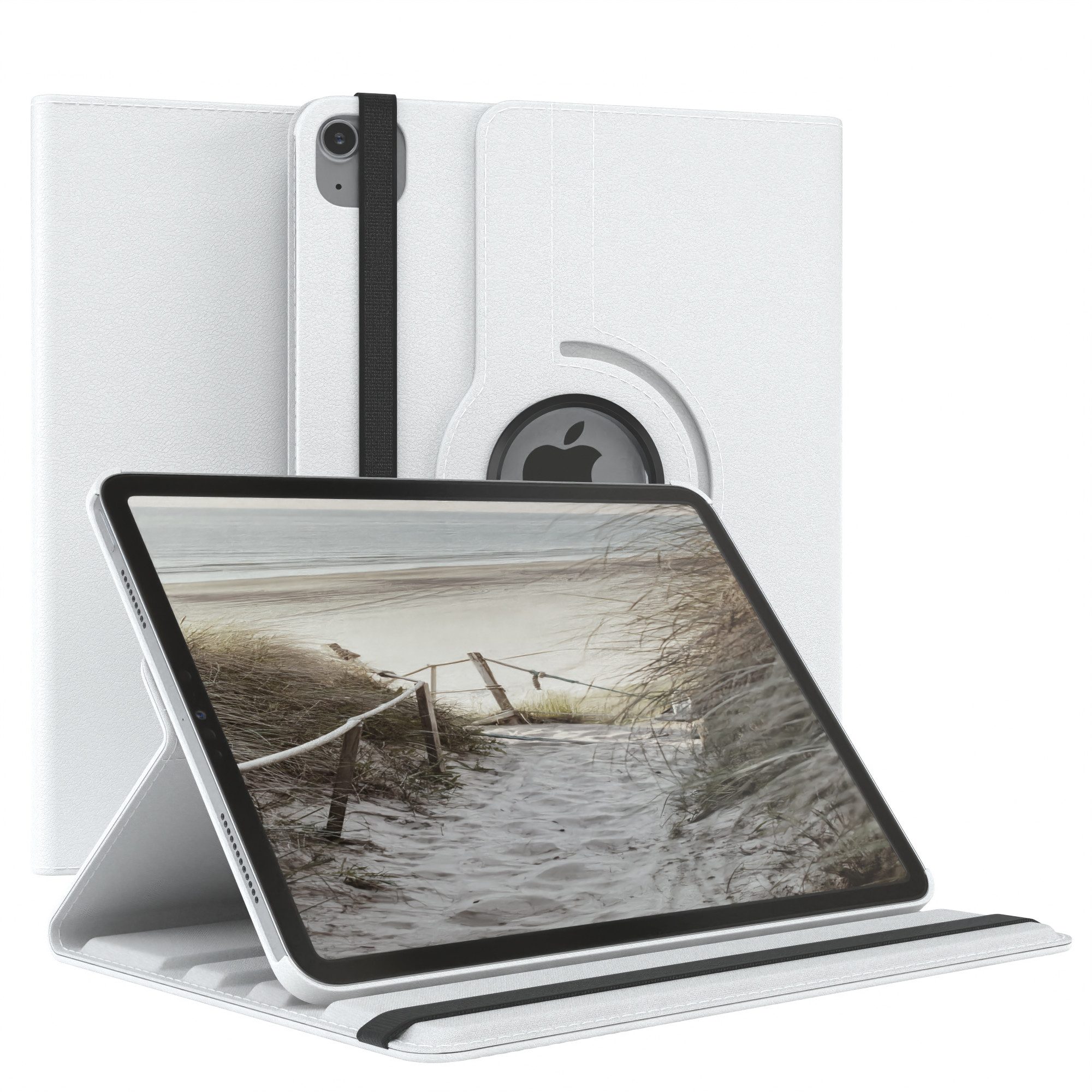 EAZY CASE Tablet-Hülle Rotation Case für iPad Air 4/Air 5 (2020/2022) 10,9 Zoll, Tablet Schutzhülle kratzfest stoßfest drehbar 360 Grad Weiß
