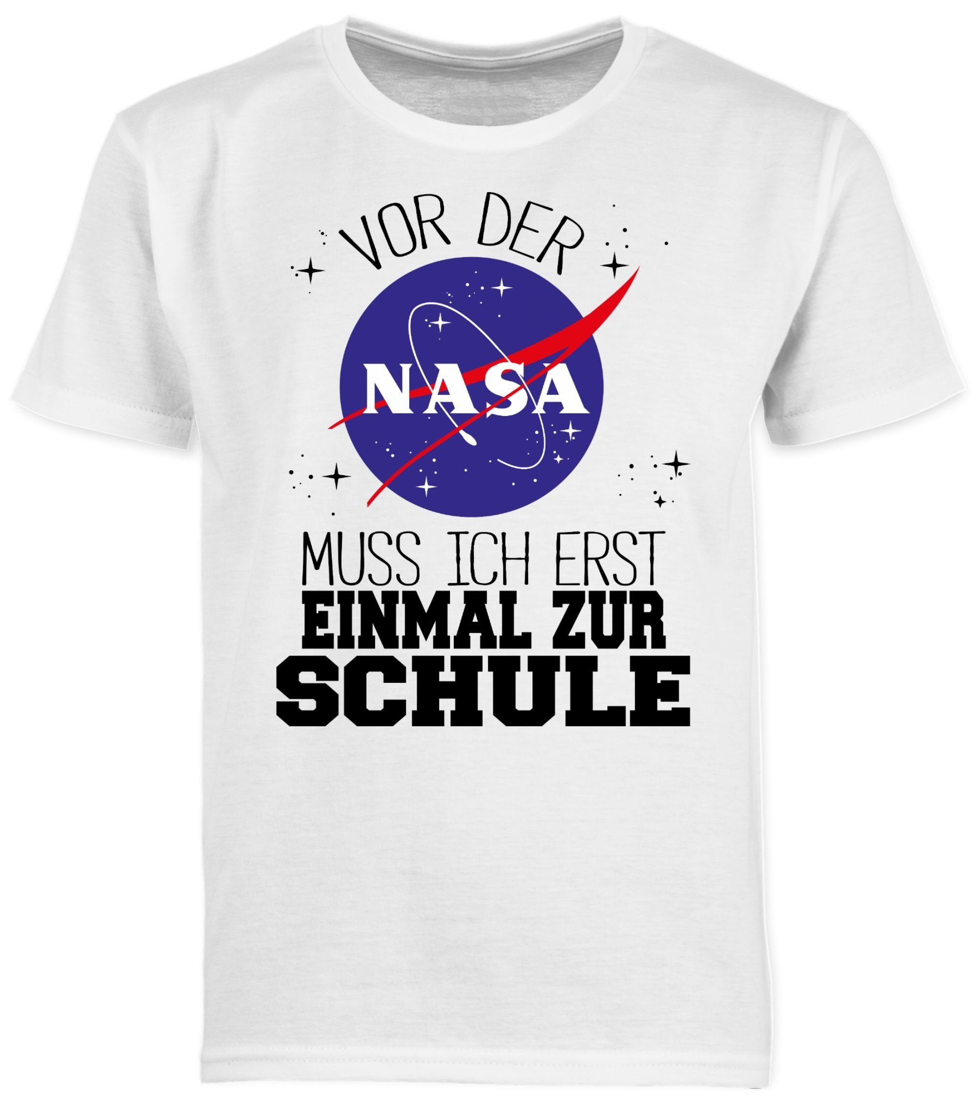 Einschulung zur Vor Geschenke muss Weiß 1 Nasa ich T-Shirt Shirtracer Junge Schule erst der Schulanfang schwarz einmal