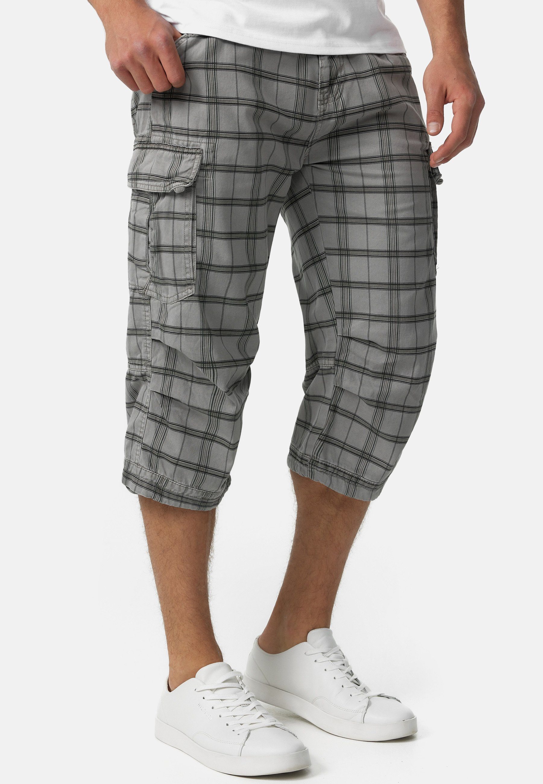 Grey Indicode Lt Cargoshorts Nicolas Check Check