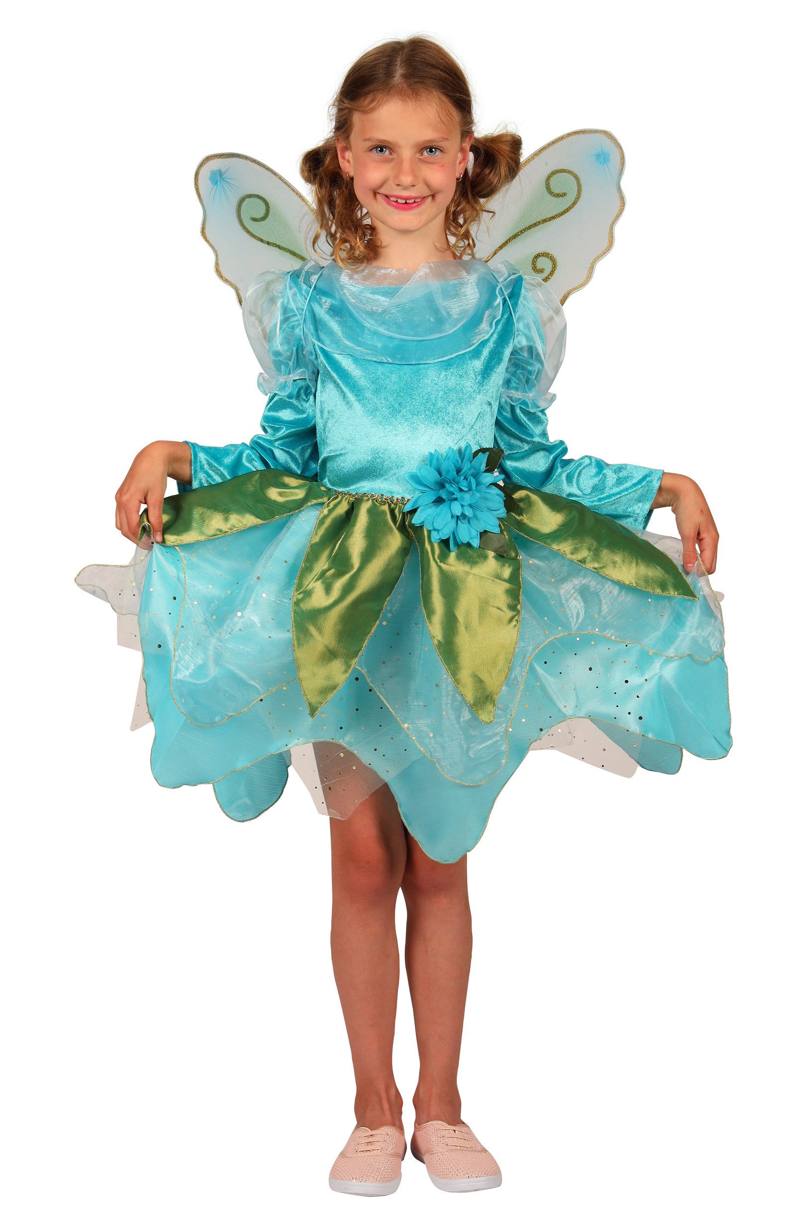 thetru Feen-Kostüm Elfen Kostüm 'Blue Wonder' für Mädchen, Türkis