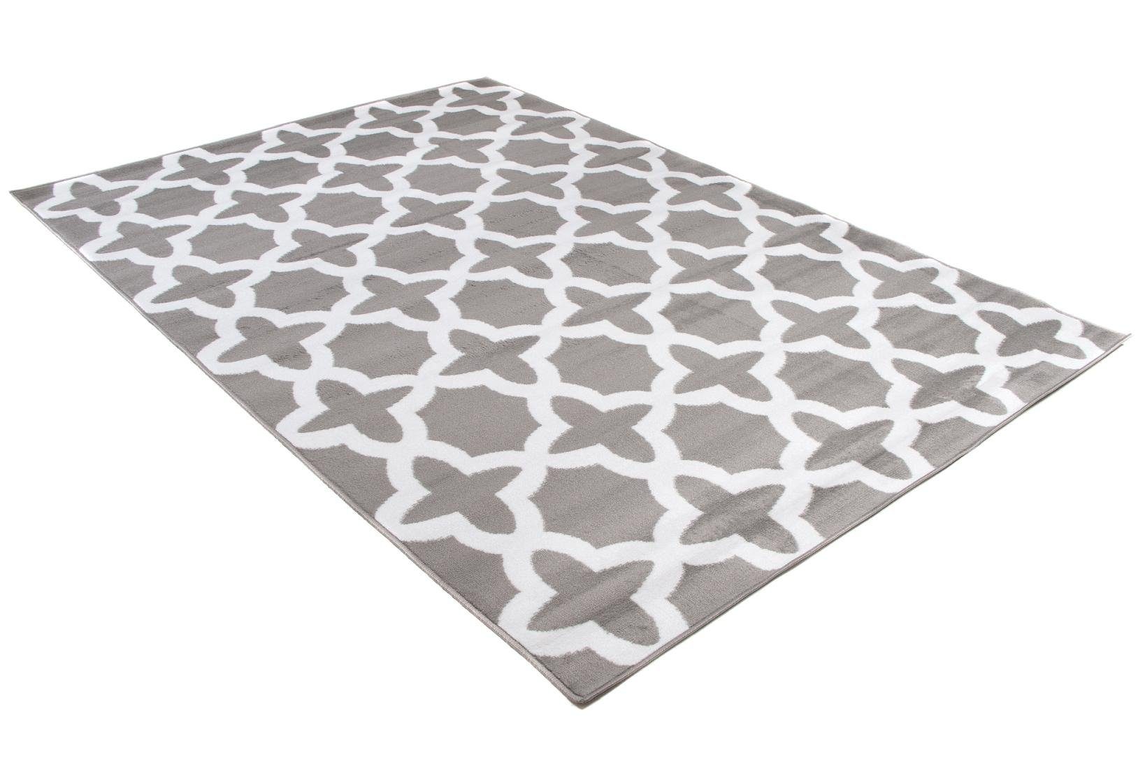 Fußbodenheizung, 140 70 Geometrische Höhe cm, 7 Geeignet Muster mm, - grau Designteppich Kurzflor Mazovia, Teppich für Modern Kurzflor, x