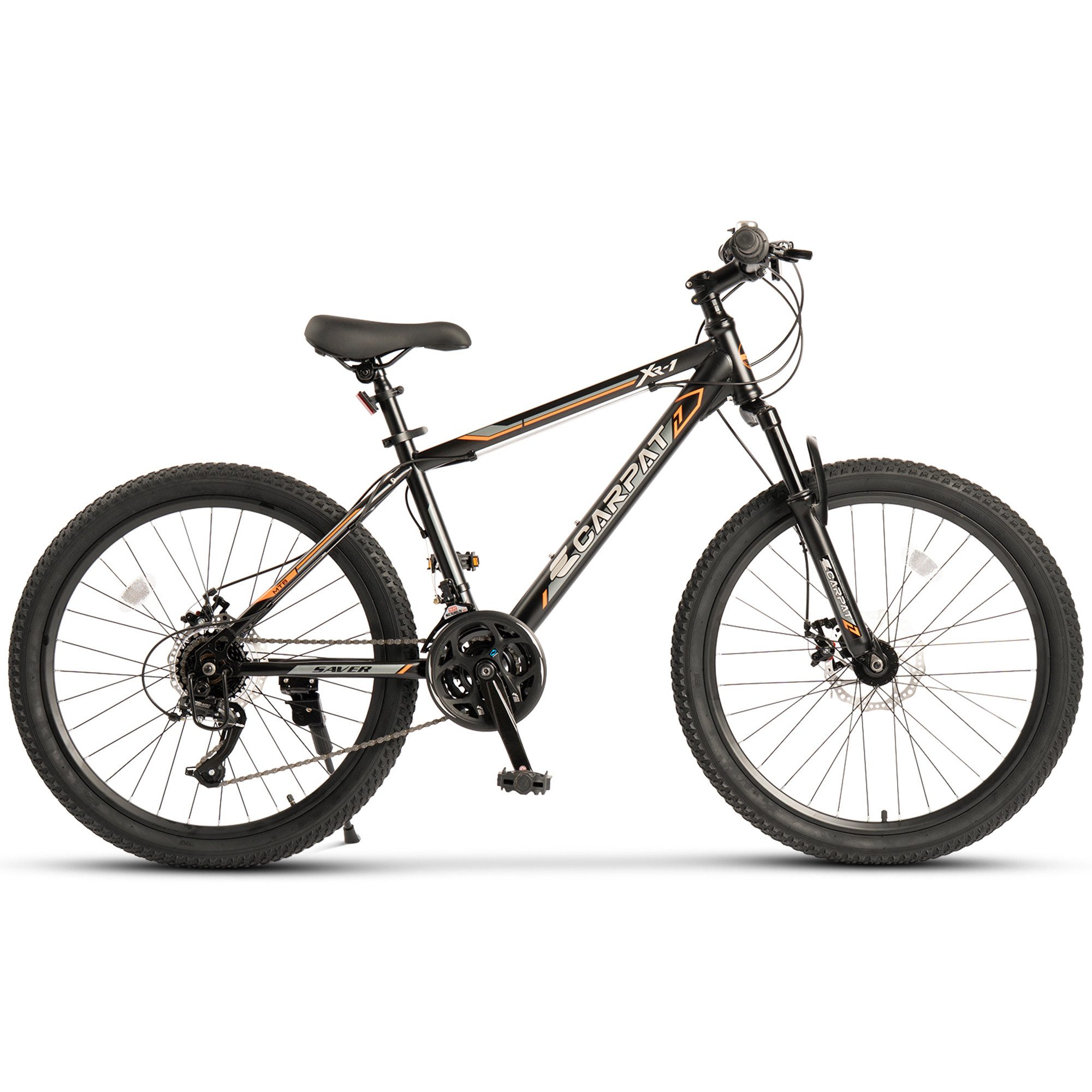 CARPAT SPORT Mountainbike 24 26 Zoll Fahrrad für Herren Damen, Mädchen und Jungen, 21 Gang, Kettenschaltung, Jugendfahrrad MTB Hardtail Fahrrad