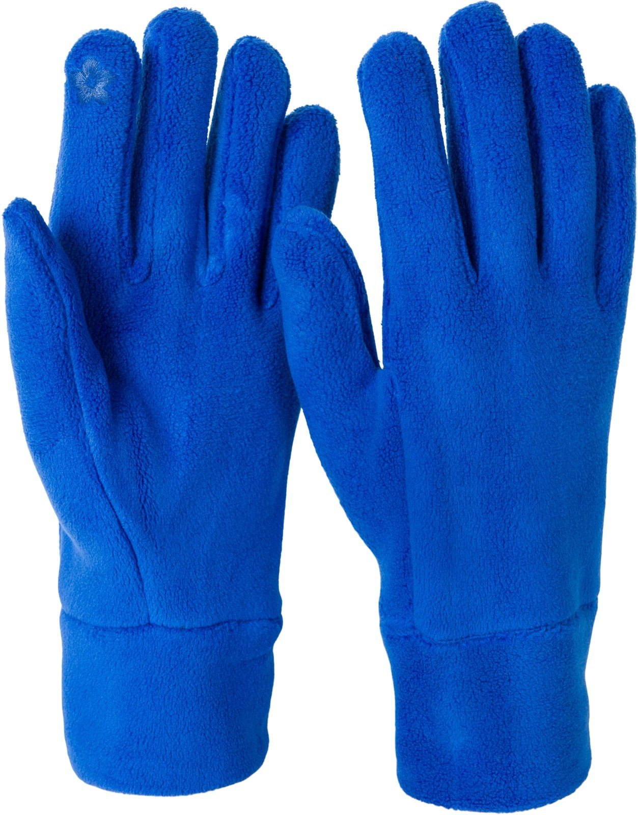 styleBREAKER Fleecehandschuhe Einfarbige Fleece Touchscreen Handschuhe Royalblau