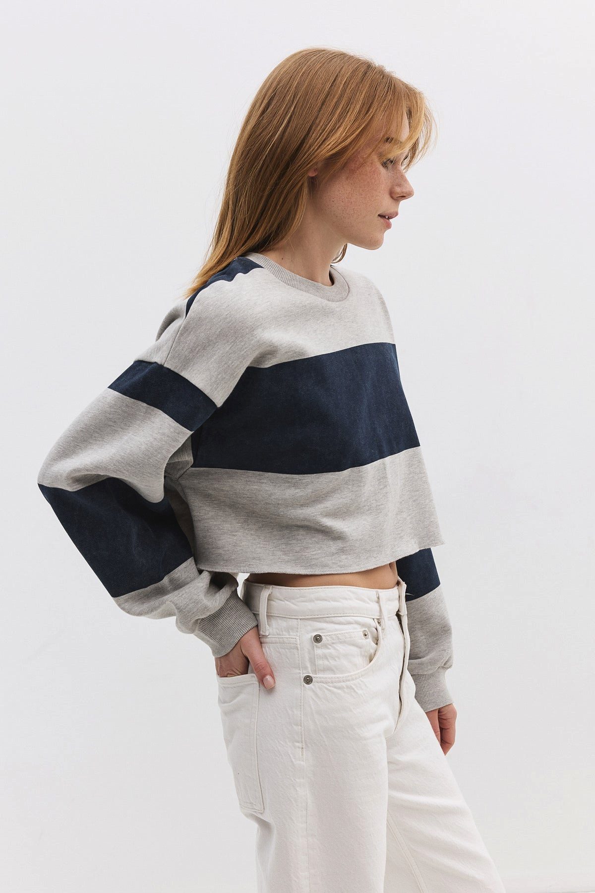 No Matter What Kapuzenpullover Gestreiftes, kurzes Sweatshirt günstig online kaufen