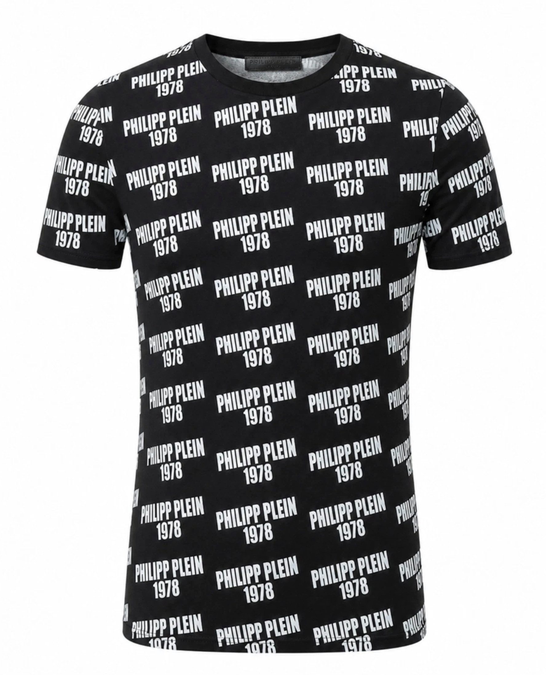 PHILIPP PLEIN T-Shirt Multi Logo Slim Fit Baumwolle Stretch Ideal für Streetwear, Freizeit, Urlaub und City-Looks