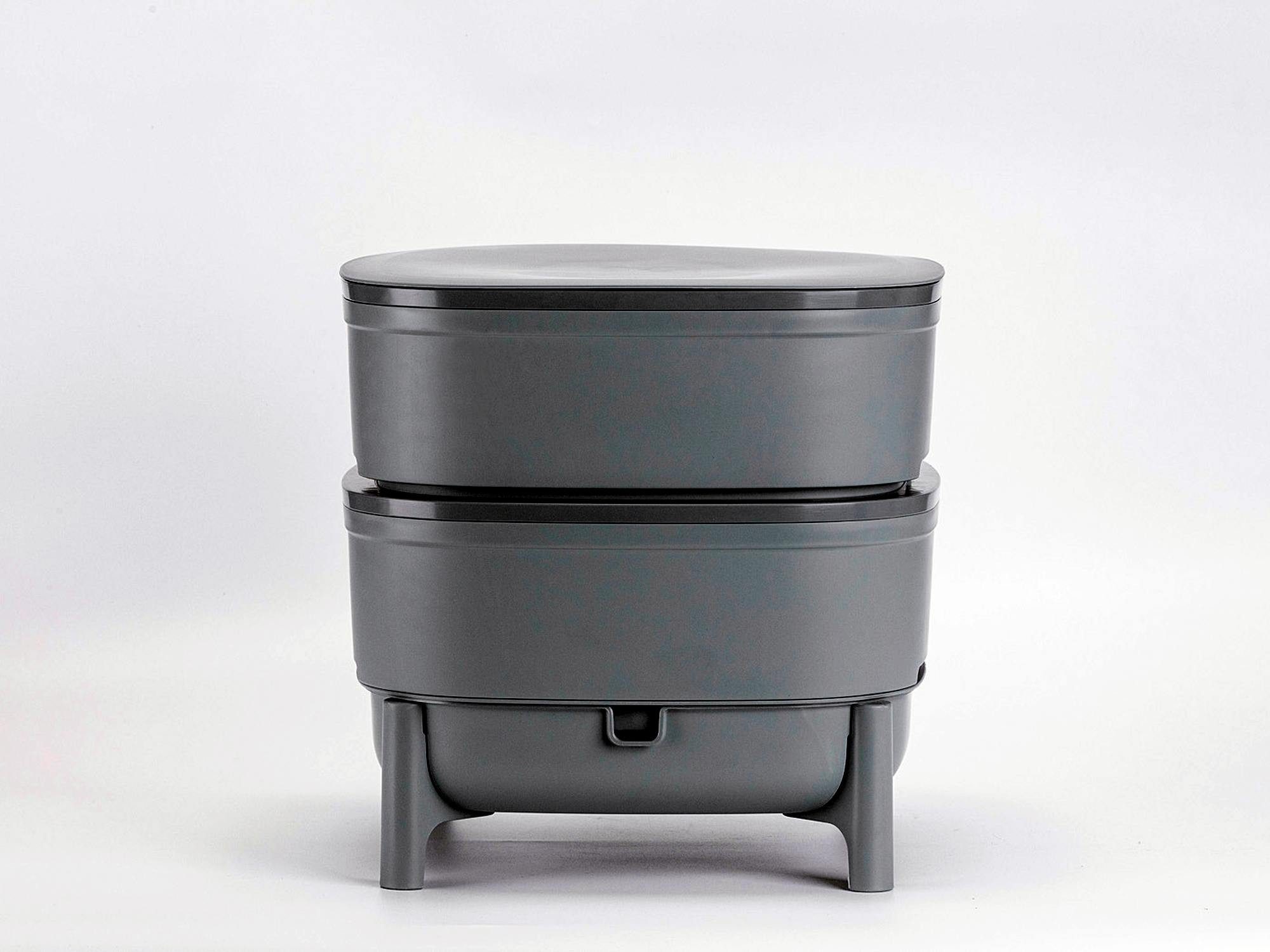 PLASTIA Papierkorb Plastia Wurmkomposter grau recycelt 30015p