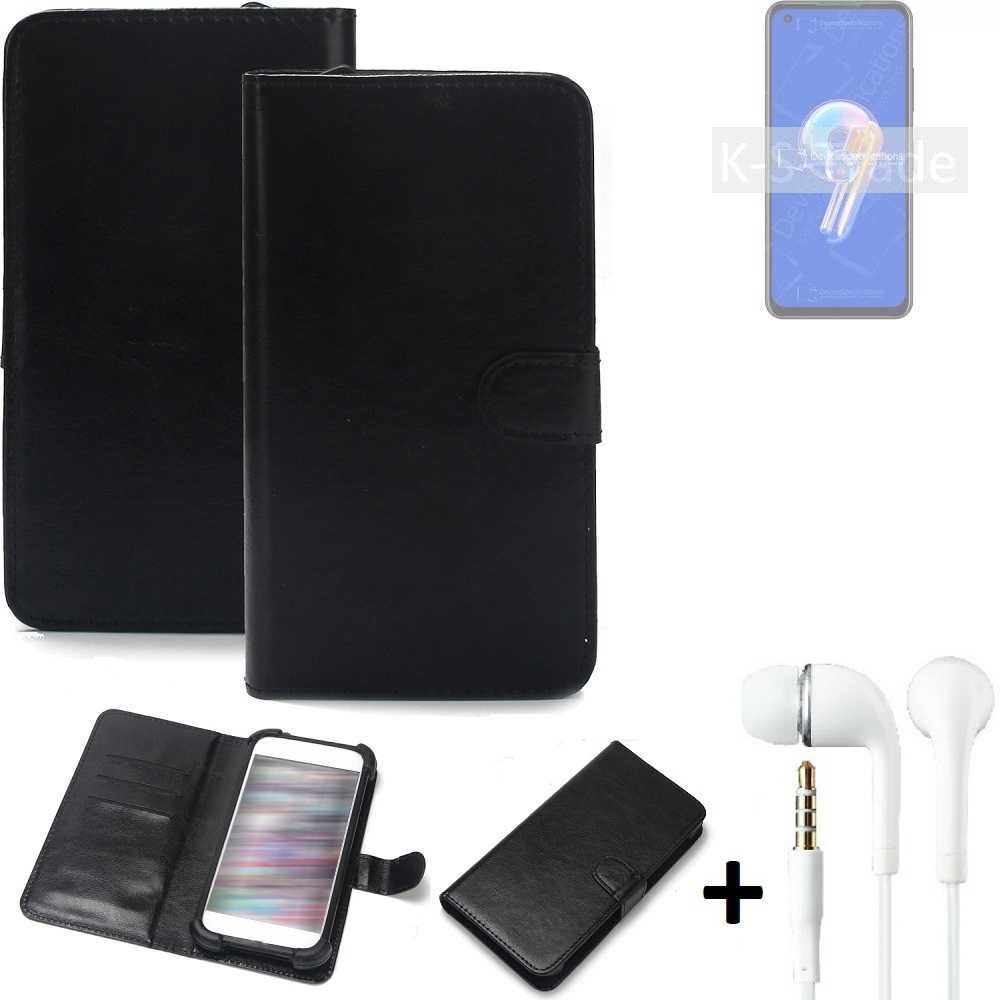 K-S-Trade Handyhülle für Asus Zenfone 9, Wallet Case Handyhülle Schutzhülle Flip cover Flipstyle Tasche