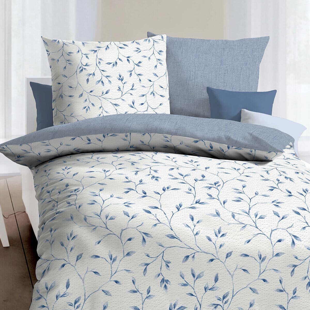 Kaeppel Bettwäsche Leaf, Seersucker, 2 teilig, günstig online kaufen