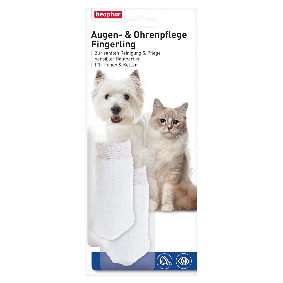 Ohrenreiniger Augen- & Ohrenpflege Fingerling - 2 Stück für Hunde