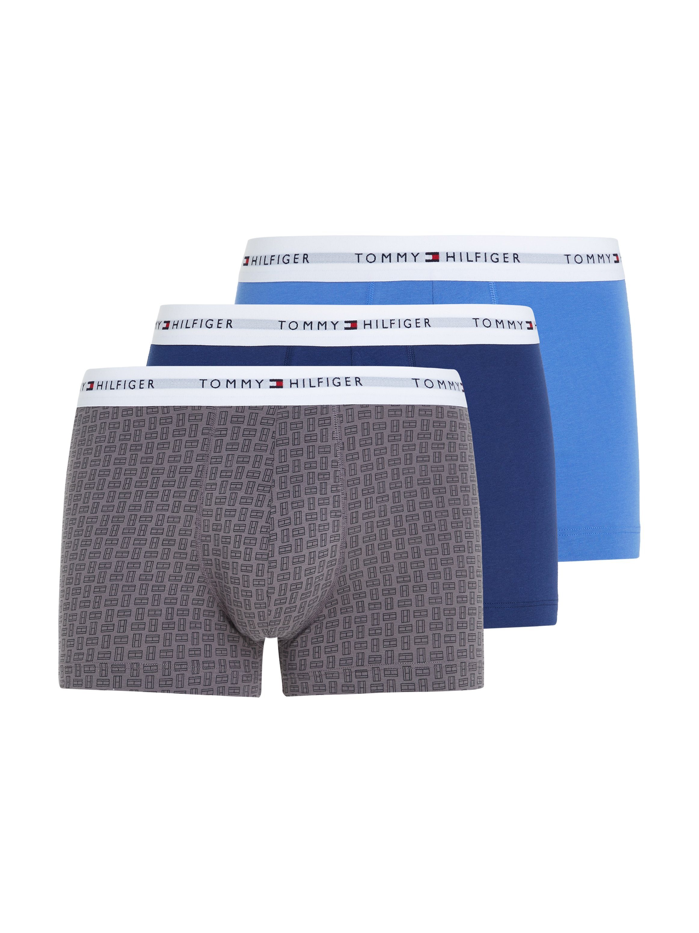 Tommy Hilfiger Underwear Trunk 3P TRUNK PRINT (Packung, 3er-Pack) mit Logoschriftzug Blue Ink/ Iris Blue