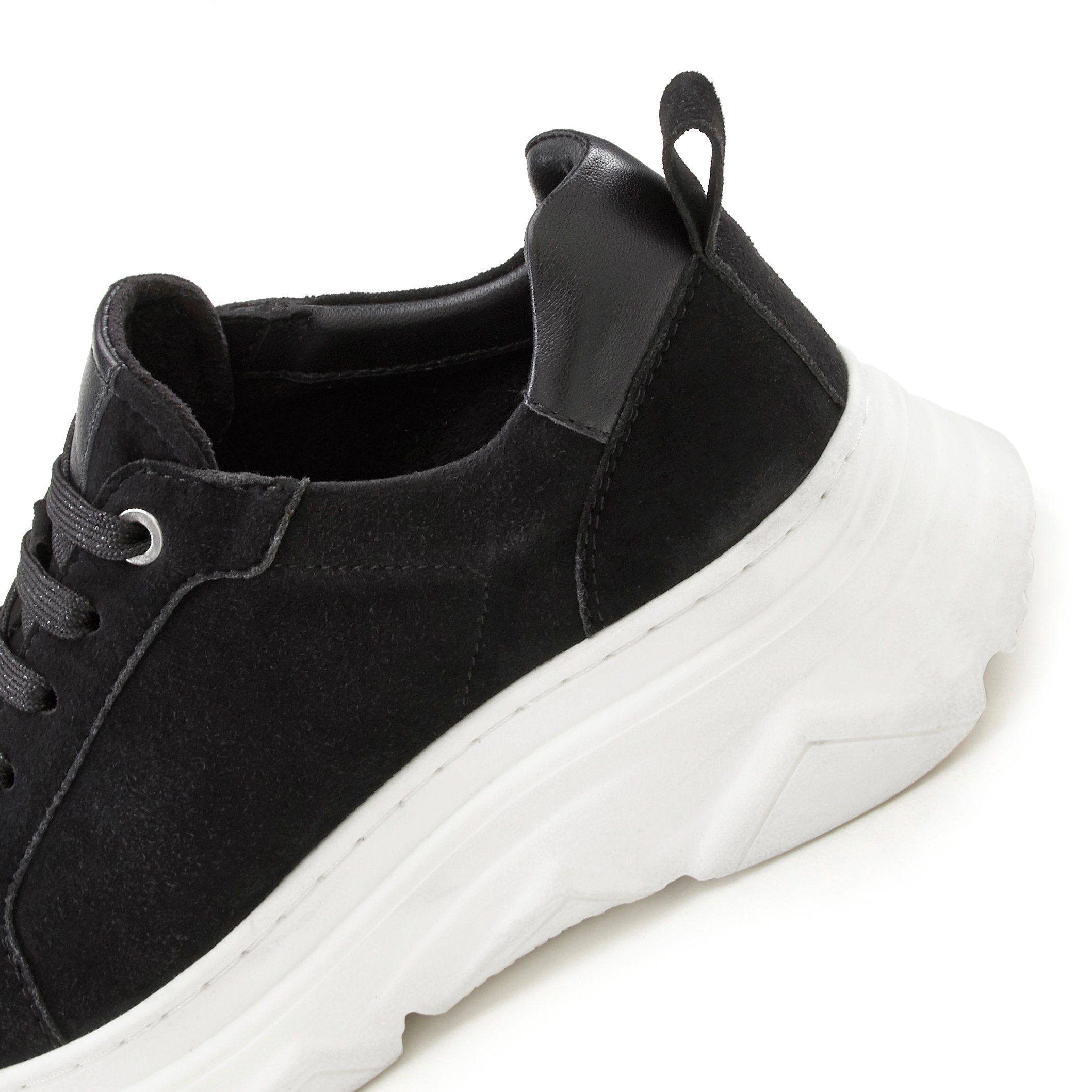 Leder Außensohle schwarz Chunky mit LASCANA Schnürhalbschuh, Sneaker aus