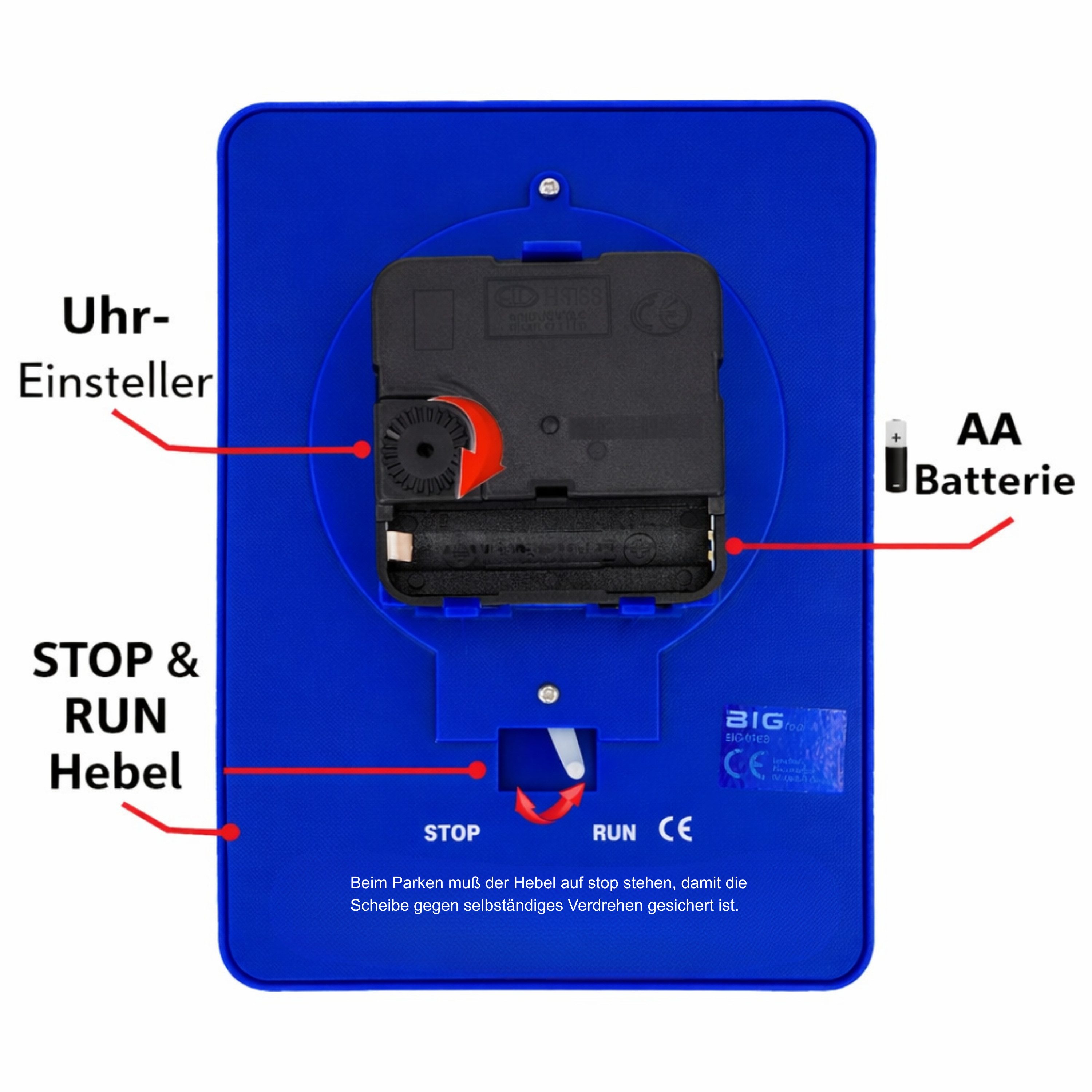 StellarLuma Parkscheibe Elektronische Parkscheibe Automatisch Mitlaufend Batterie Parkuhr (batteriebetriebene Parkscheibe (wird ohne Batterie geliefert), Parksc – Bild 4 von 5