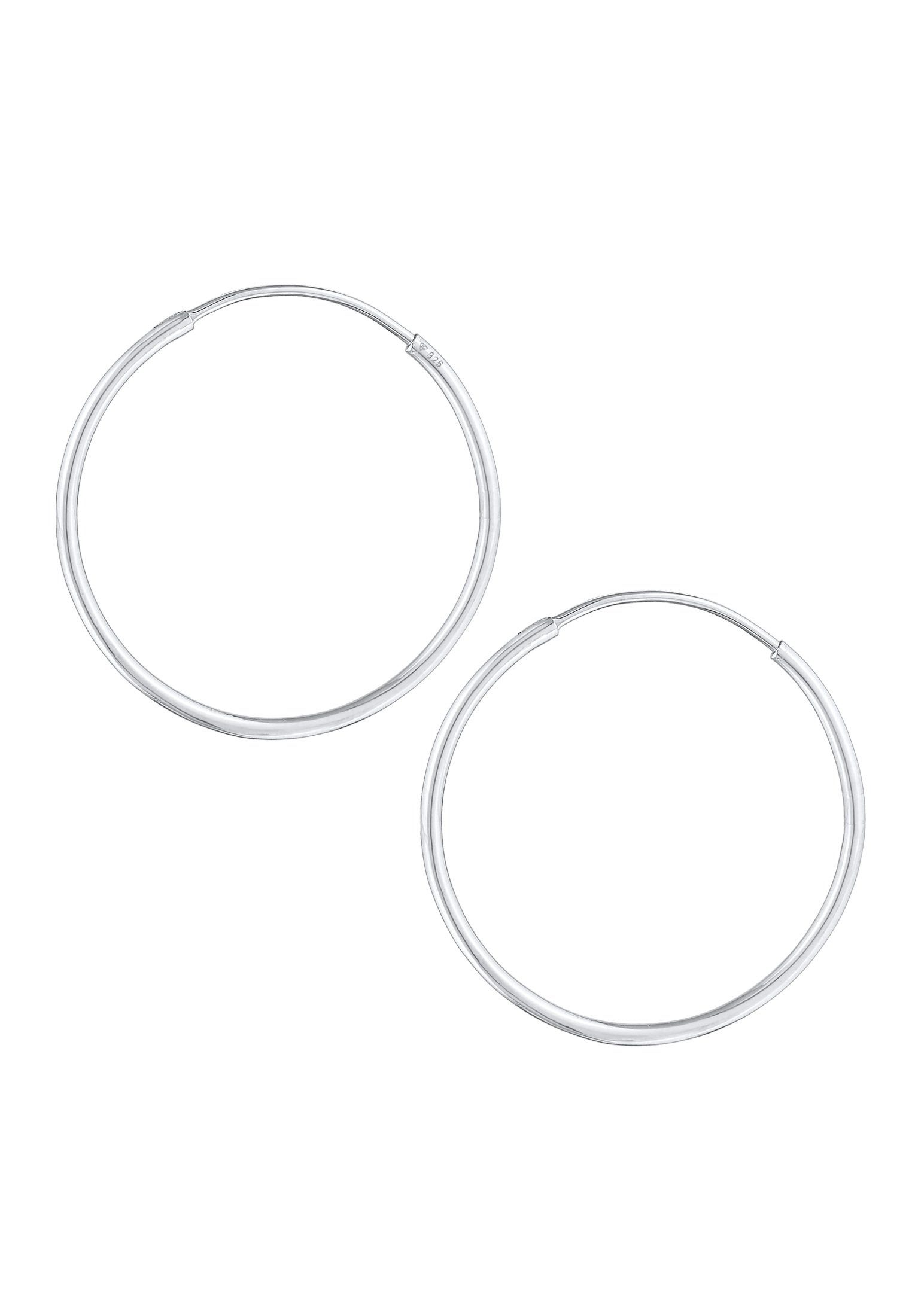Elli Paar Creolen Creolen Basic Klassisch (40 mm) 925 Silber