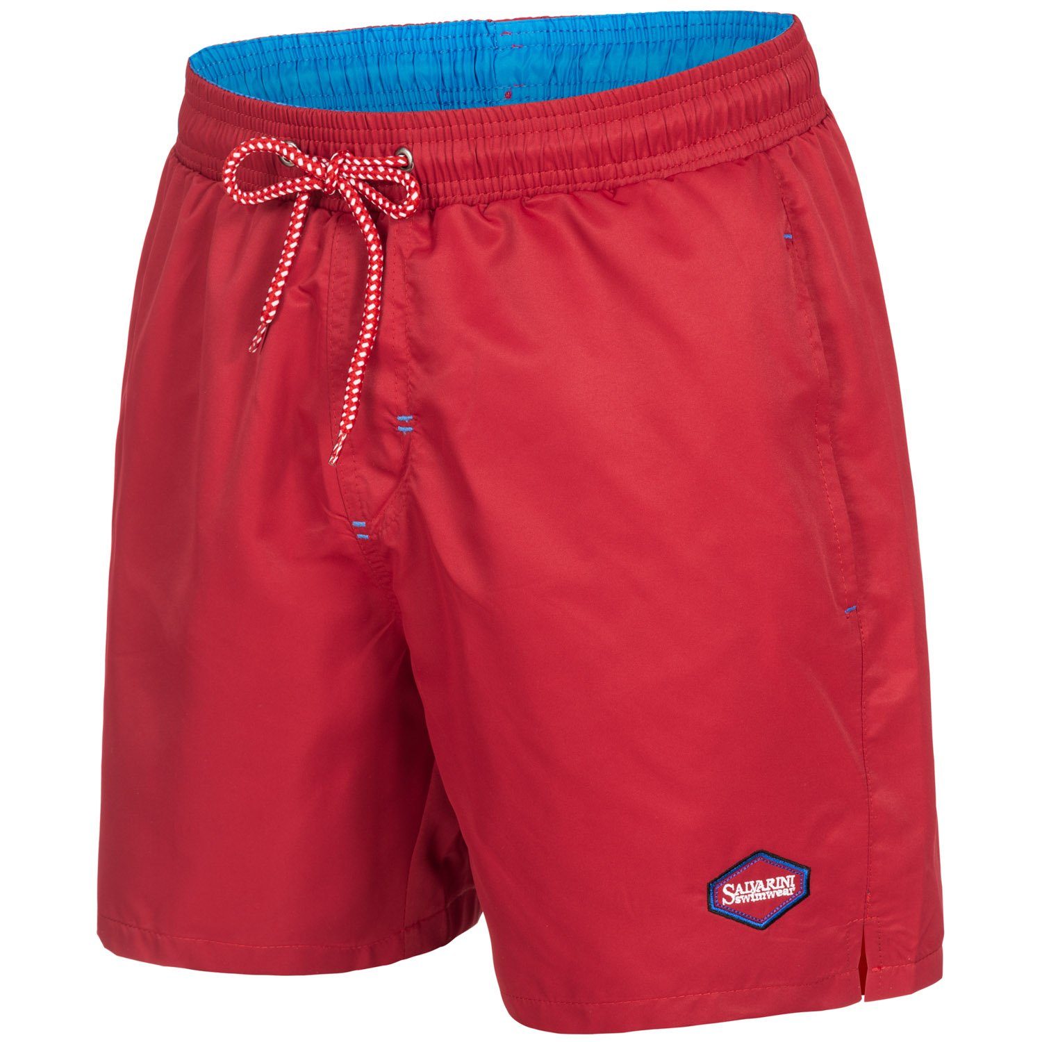 Alessandro Salvarini Shorts AS-135 mit Reißverschlusstaschen Rot-Blau