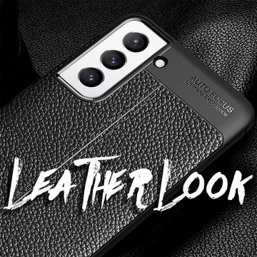 Nalia Smartphone-Hülle Samsung Galaxy S21 FE, Leder-Look Silikon Hülle / Anti-Fingerabdruck / Kratzfest / Rutschfest