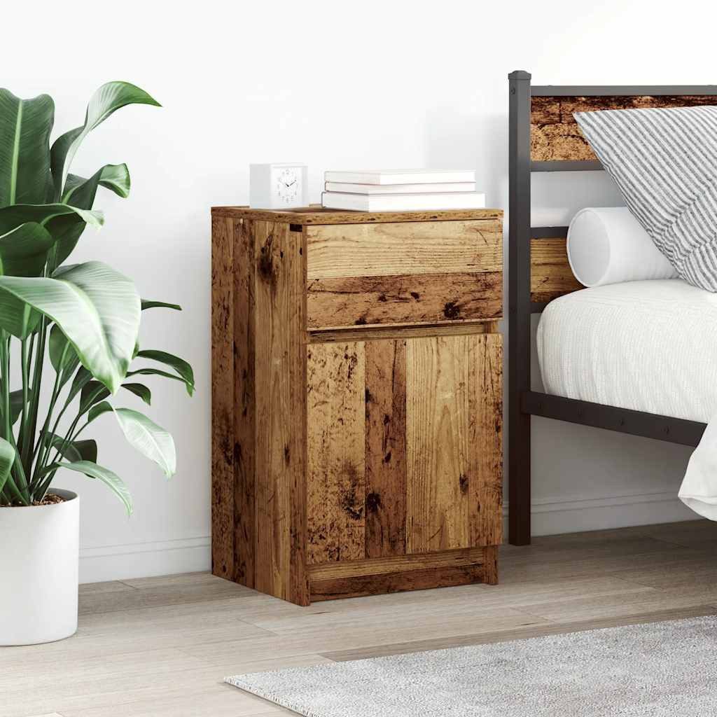 vidaXL Nachttisch Nachttische 2 Stk. Altholz-Optik 39x35x65 cm Holzwerkstoff (2-St)