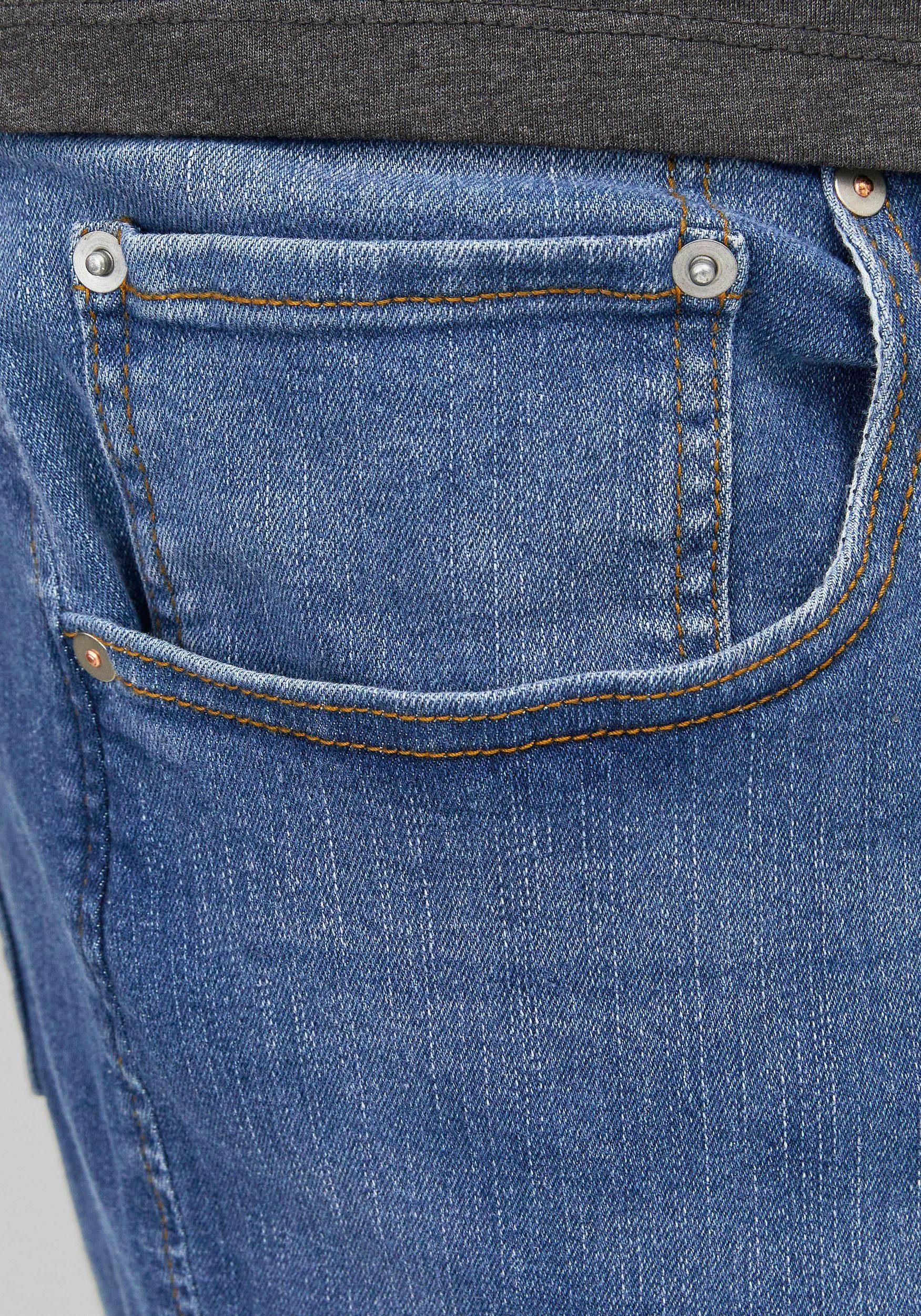 Jack & Jones PlusSize Tapered-fit-Jeans JJIMIKE mit Abriebeffekten und funktionalen Taschen mit Used-Optik