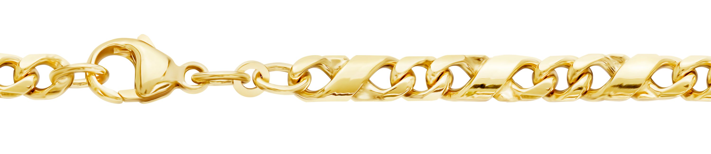 HOPLO Goldarmband Goldkette Dollar Kette Länge 21cm - Breite 4,9mm - 333-8 Karat Gold, Made in Germany