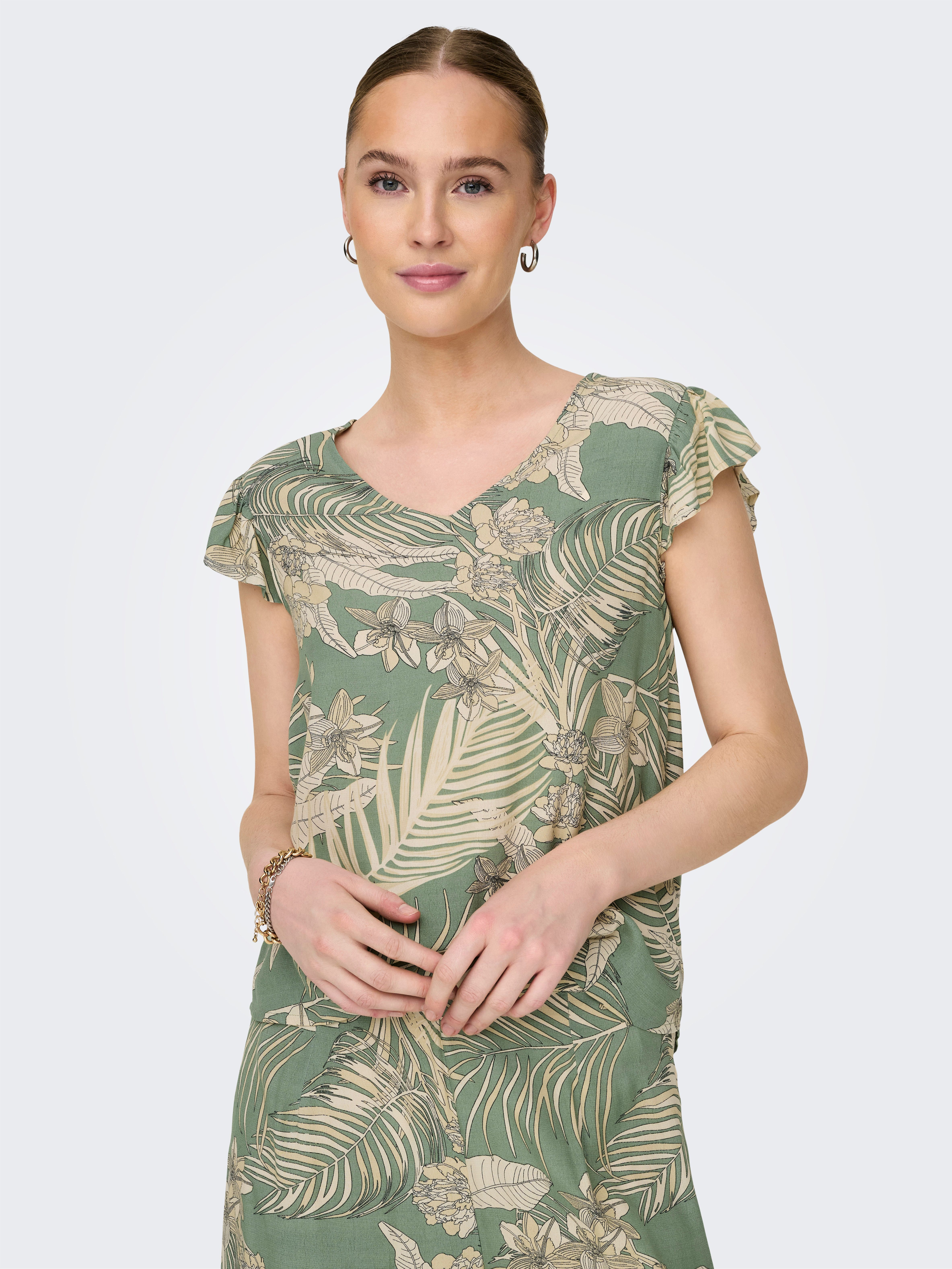 ONLY V-Shirt ONLPALINA LIFE SS V-NECK TOP PTM