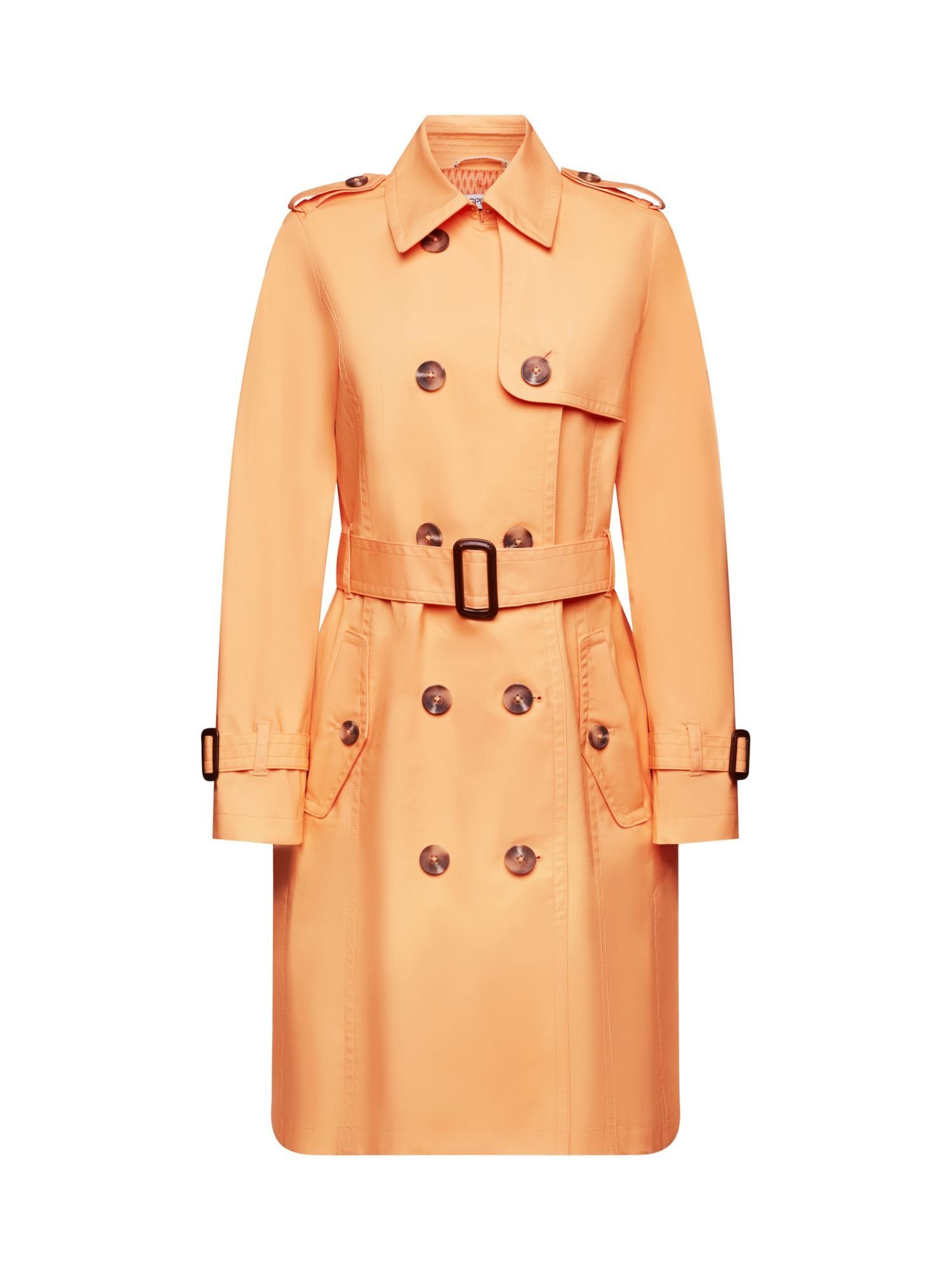 Esprit Trenchcoat Doppelreihiger Trenchcoat mit Gürtel