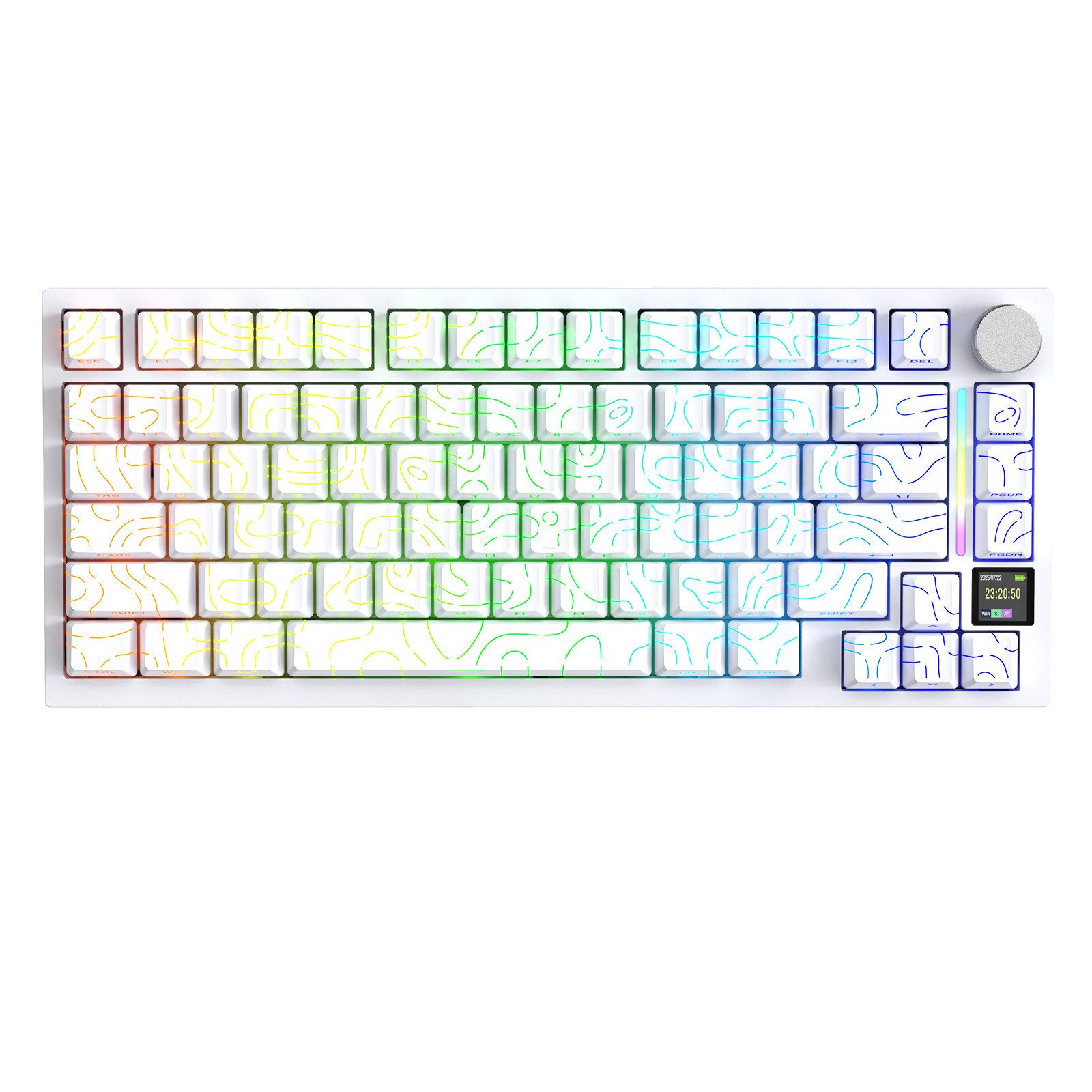 ATTACK SHARK X820 Ultra Mechanische Tastatur mit,75% ANSI-Layout, 2,4 GHz/BT/Wired Gaming-Tastatur (Gasket,TFT-Bildschirm und Knopf,5 Sound-Absorbing Foams,Hot-Swap)