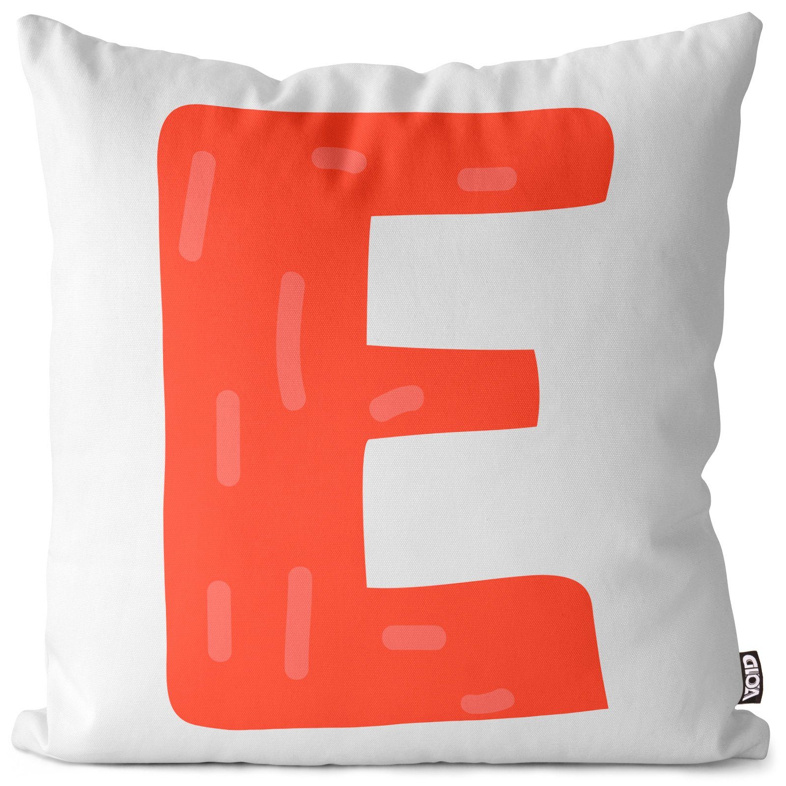 VOID Kissenbezug, (1 Stück), E Buchstabe Namen Farben Geburtstag Schrift Alphabet Text Partner Sch