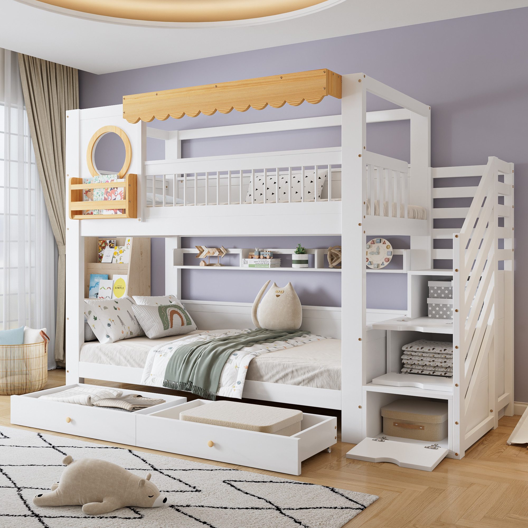 Merax Etagenbett 90x200cm mit Geländern und günstig online kaufen