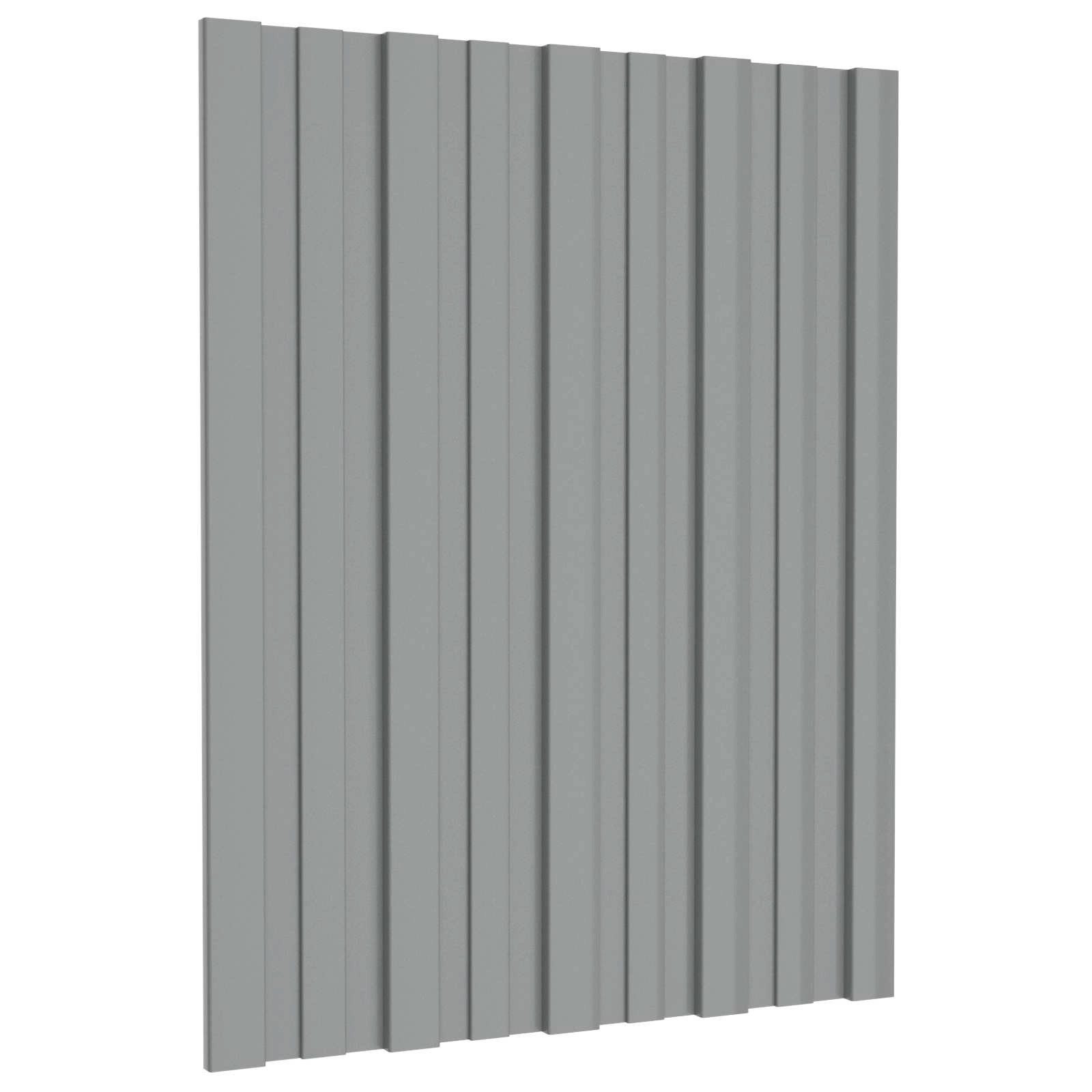 vidaXL Terrassendach Dachpaneel 12 stk. Grau 60 x 45 cm Verzinkter Stahl, (12-St)