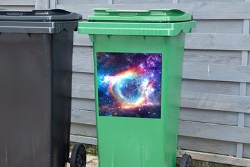MuchoWow Wandsticker Weltraum - Regenbogen - Farben (1 St), Mülleimer-aufkleber, Mülltonne, Sticker, Container, Abfalbehälter